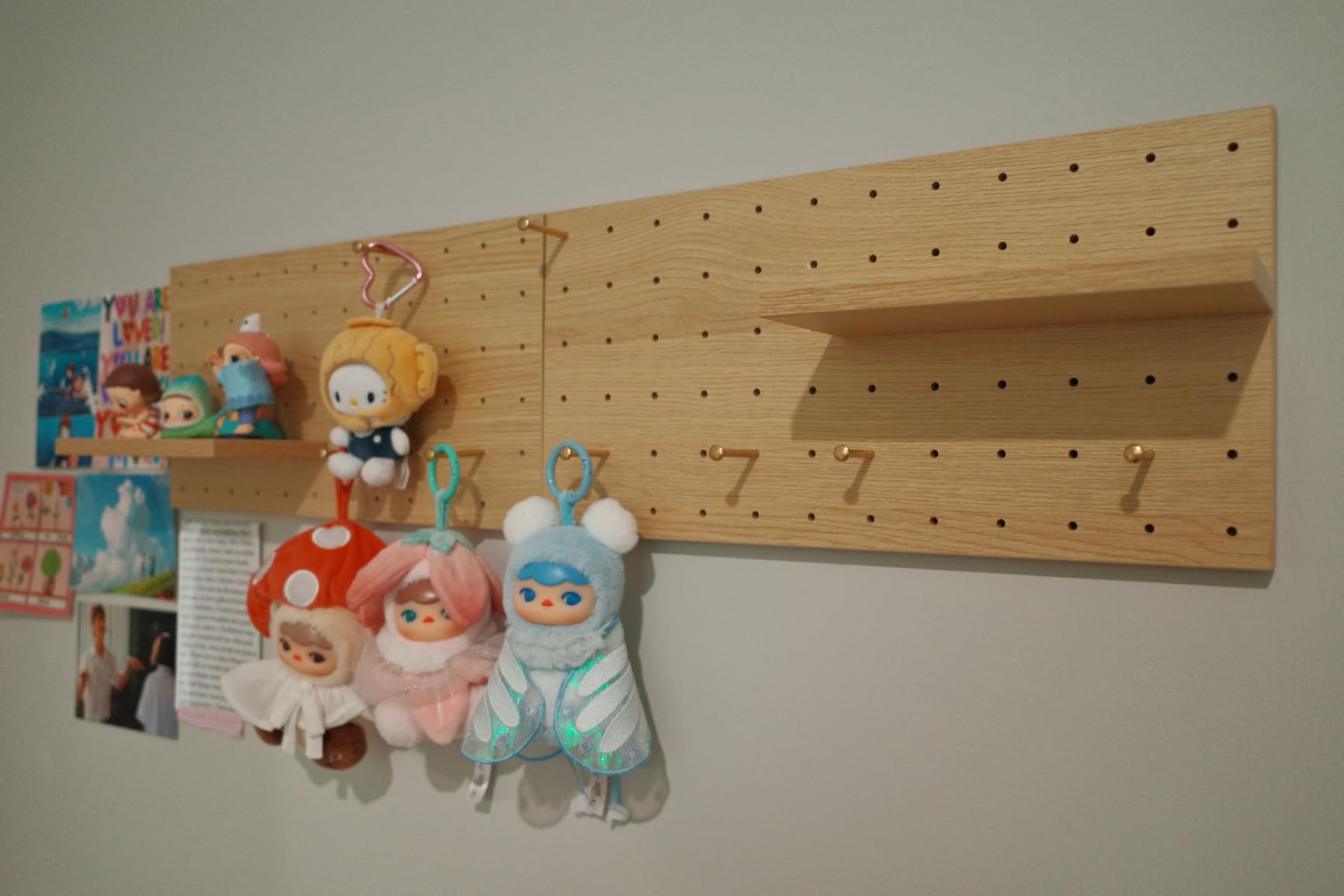 Wooden Pegboard Modular Display Organization Storage Wall Hooks Shelf(Color:Walnut) customer photo 1