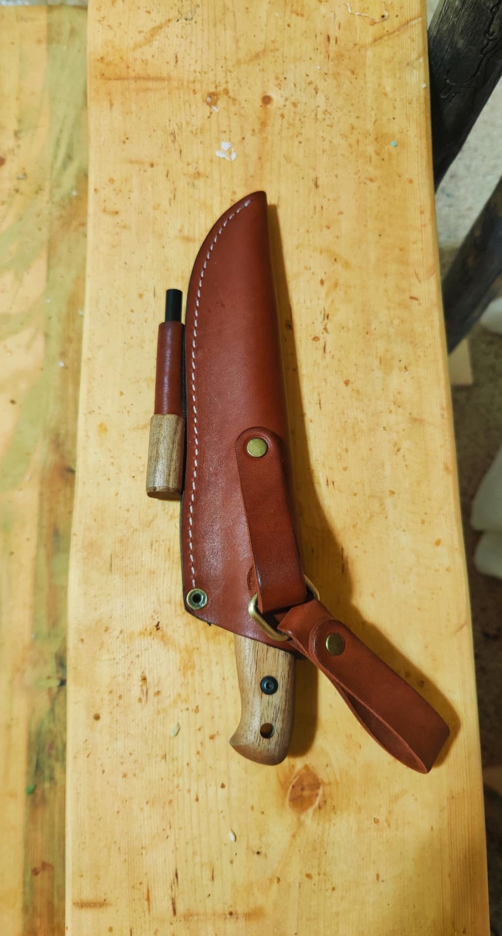 BPSKNIVES Adventurer - Bushcraft Knife - Fixed-Blade Carbon Steel Knife with Leather Sheath and Firestarter customer photo 1