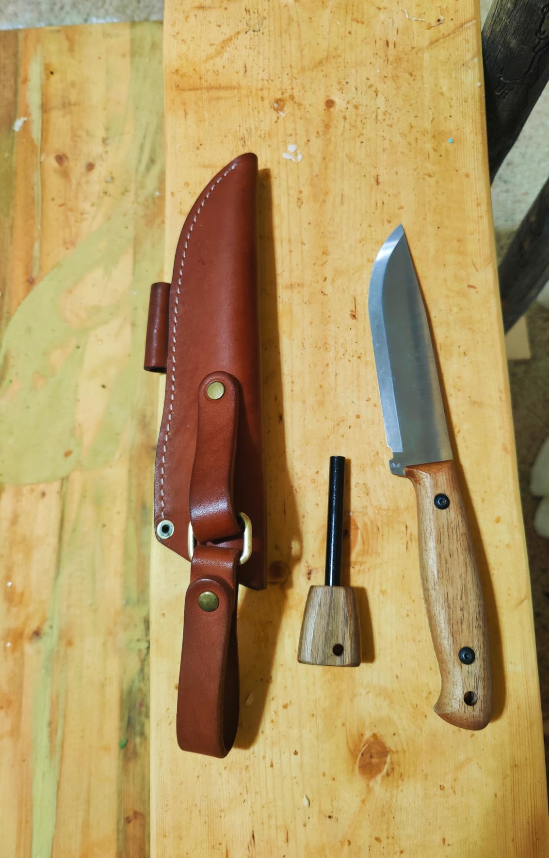 BPSKNIVES Adventurer - Bushcraft Knife - Fixed-Blade Carbon Steel Knife with Leather Sheath and Firestarter customer photo 2