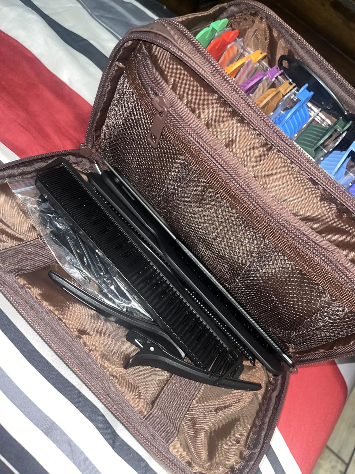 PAVILIA Toiletry Bag for Men, Travel Essentials Shaving Dopp Kit, Mens Travel Bag Toiletries Organizer Case for Grooming, PU Leather Water Resistant Cosmetic Bag Pouch (Dark Brown) customer photo 2