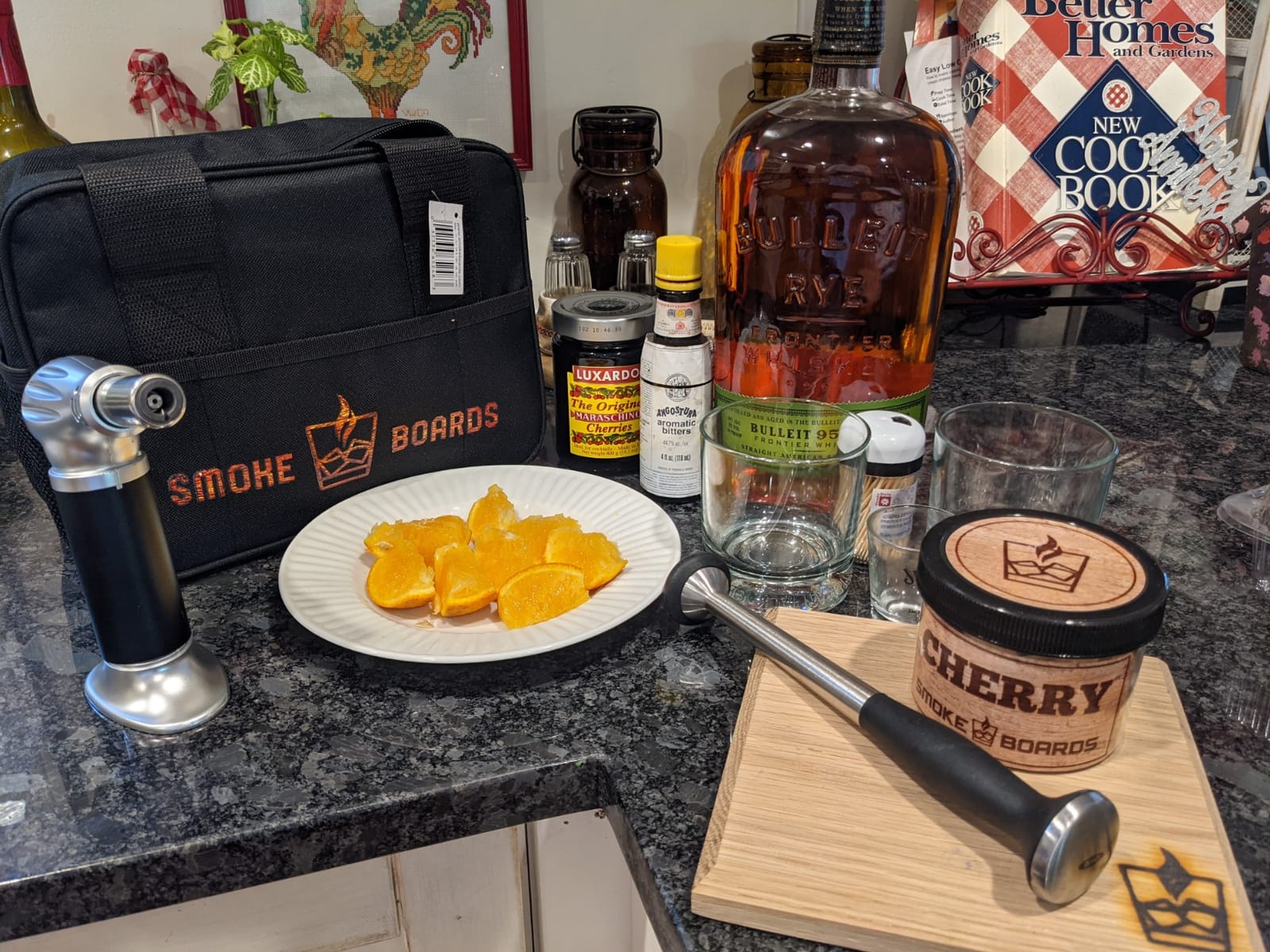 Cocktail Smoker Kit with Torch for Smoking Bourbon Whiskey Cocktails 7 Piece Old Fashioned Smoker Kit with Carrying Case Includes a Handcrafted White Oak Smoking Board with 3 Different Wood Chips customer photo 1