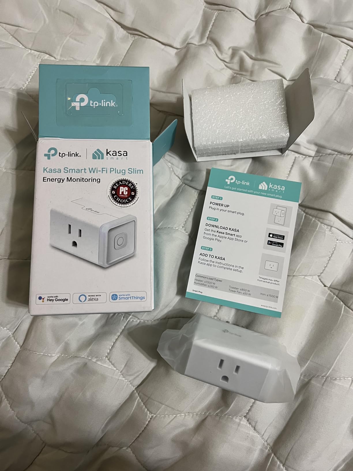 Kasa Smart Plug Mini with Energy Monitoring, KP115 | Wi-Fi Outlet Works with Alexa, Google Home, Wi-Fi Simple Setup, No Hub Required, White customer photo 1