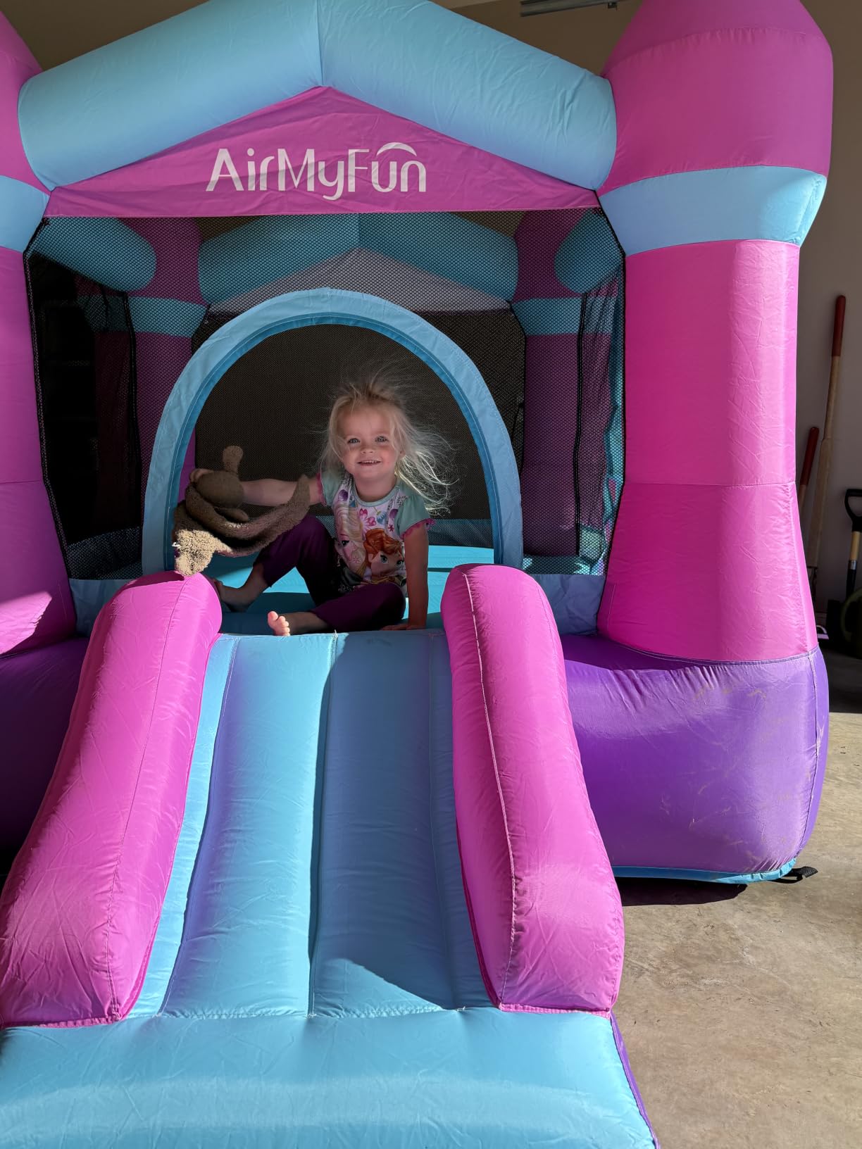 AirMyFun Pink Inflatable Toddler Bounce House with Blower, Indoor/Outdoor Jumping Castle for Kids 3-8, Inflatable Bouncy House with Slide, 82011B customer photo 2
