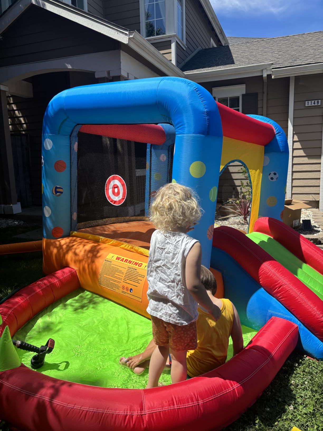 Step4Fun Inflatable Bounce House, Kids Castle Slide Bouncer for Children Jumping Outdoor and Indoor Party, Baby Backyard Water Jumper Toy with Blower, Ball Pit Pool, Ideal Gifts（112 x 98 x 65 inches） customer photo 2