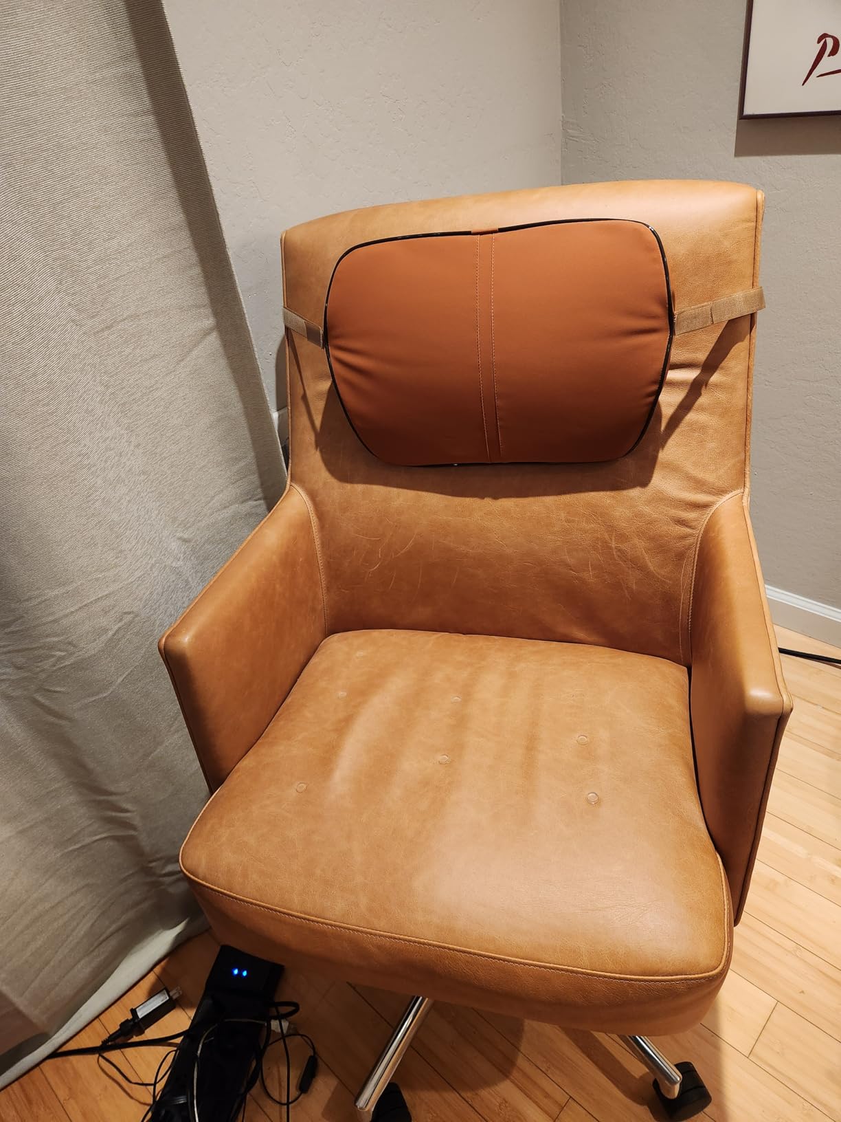 ZHONGLI Memory Foam Lumbar Support Pillow-Middle/Lower Back Support Cushion-Used for car Seats, Office Chairs, recliners, etc. (Brown) customer photo 1