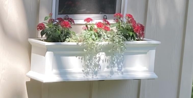 Mayne Fairfield 48in Self-Watering Rectangular Window Box Planter, Gray | Self-watering, All season, Fade resistant, Mounting brackets included, Built-in overflow, 15-year warranty customer photo 1