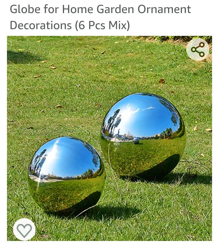 Stainless Steel Gazing Ball, Mirror Polished Hollow Ball Reflective Garden Sphere, Floating Pond Balls Seamless Gazing Globe for Home Garden Ornament Decorations (8CM X 4PCS) customer photo 1