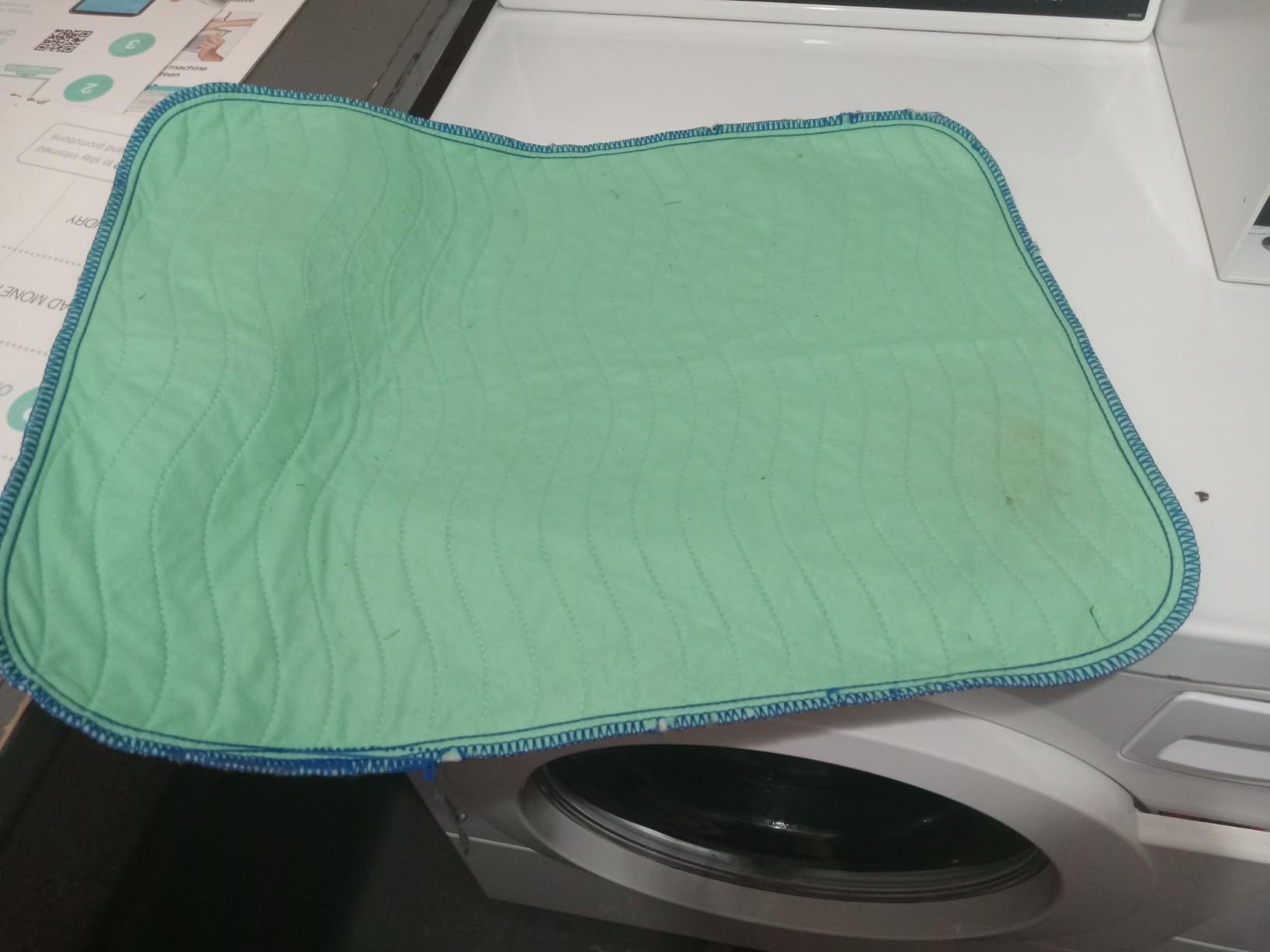 IMPROVIA Washable Underpads, Heavy Absorbency Reusable Incontinence Pads for Kids, Adults, Elderly, and Pets, Waterproof Protection - Green & Blue, 34x36 (Pack of 4) customer photo 1