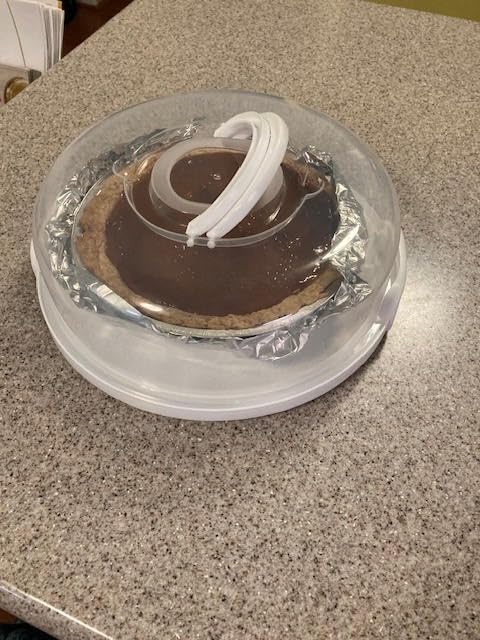 Top Shelf Elements Pie, Cheesecake Carrier for up to 11 in x 3 in cake. Two Sided Fashionable Stand Doubles as Five Section Serving Tray Perfect Taker Caddie for Travel customer photo 1