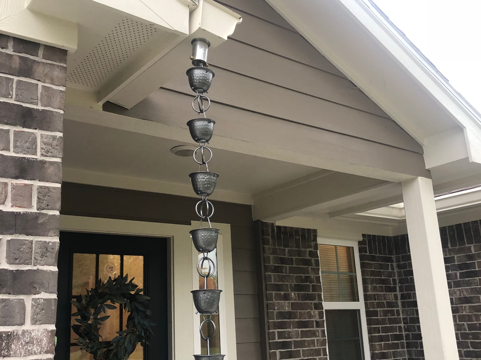 Monarch Rain Chains for Gutters Aluminum - 8.5 ft Hammered Black Rain Chain for Outside, Decorative Heavy Duty Gutter Catcher Downspout Replacement customer photo 2