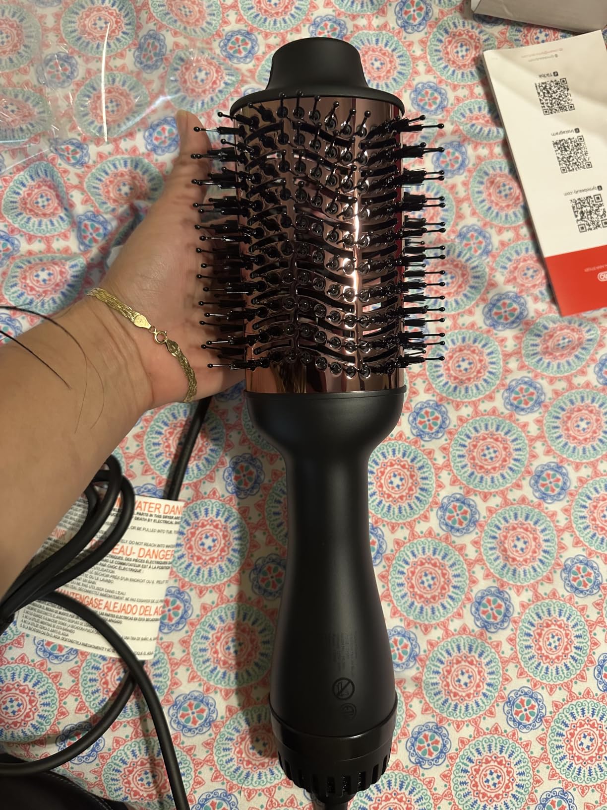 TYMO Hair Dryer Brush Blow Dryer Brush in One, 4 in 1 Hairdryer and Styler | Volumizer with Oval Titanium Barrel, 60M Ionic Hot Air Straightener for Smooth Frizz-Free Salon Blowout, Gold, 2.85 Inch customer photo 2