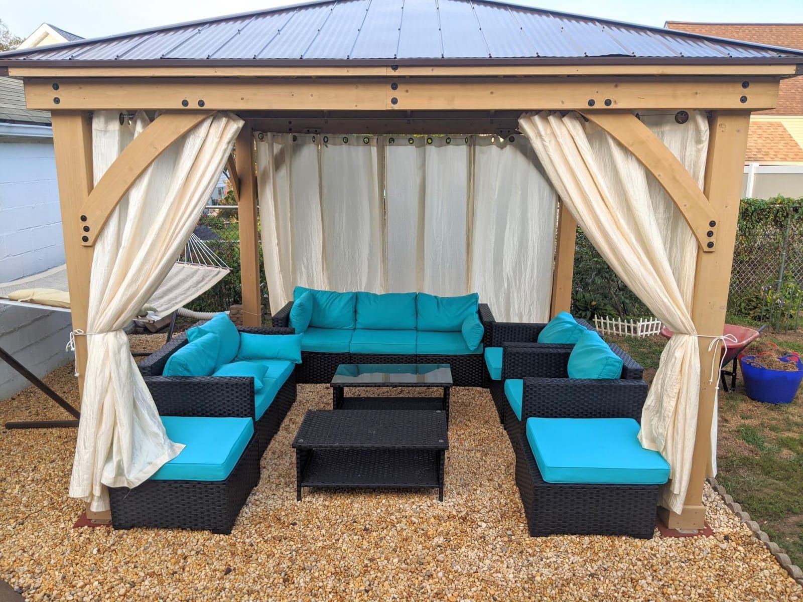 Yardistry 12 x 16 Meridian Cedar Wood Gazebo Pavilion for Patios, Decks, Garden, Backyard, Durable, Aluminum Roof customer photo 1