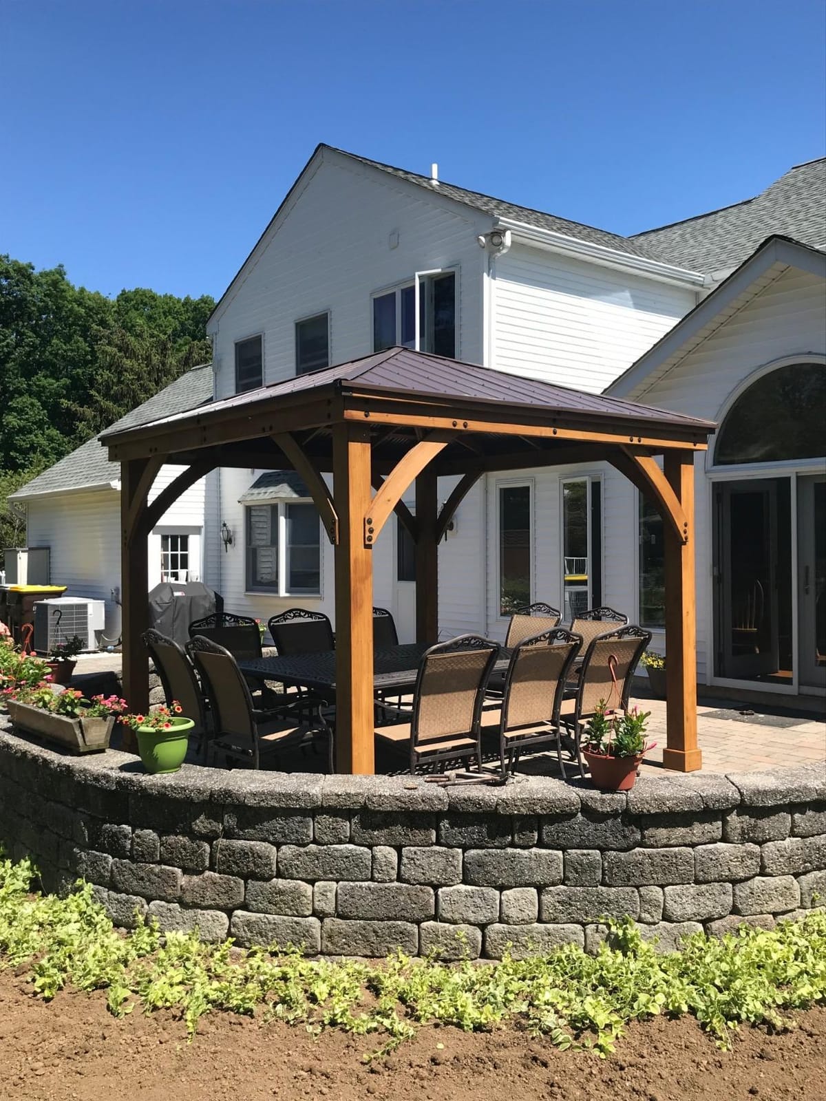 Yardistry 12 x 16 Meridian Cedar Wood Gazebo Pavilion for Patios, Decks, Garden, Backyard, Durable, Aluminum Roof customer photo 2
