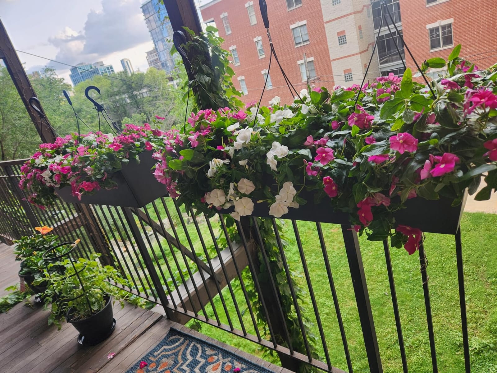 Veradek Pure Series Railing Planter - Tapered Window Box with Bracket | Made From Durable Plastic With Adjustable Metal Railing Bracket. Modern Railing/Fence Decor for Plants and Flowers customer photo 2