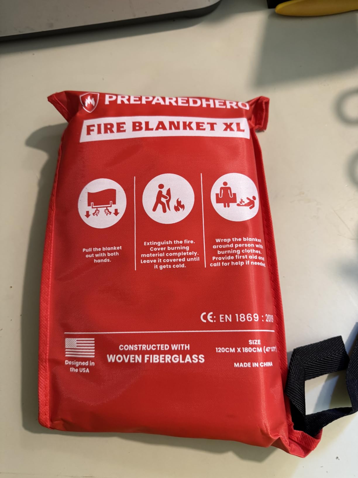 Prepared Hero Emergency Fire Blanket XL, Kitchen & Home, 47 x 71 in, 1 Pack | Full-Body 47 X 71 In Coverage Smothers Grease, Gas And Electric Flames; No Sprays, Cleanup Or Residue customer photo 2
