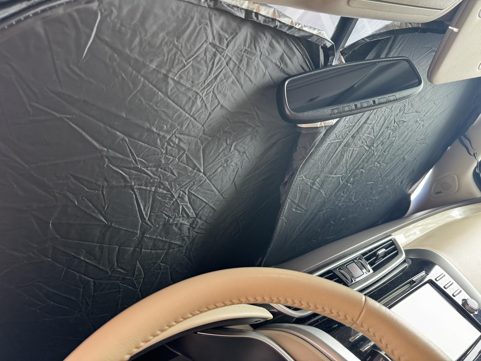 Patented Car Windshield Sun Shade with Storage Pouch by A1 Sunshade Retractable Automotive Truck SUV Front Window Shield Blocker Screen Visor Protector Cover for Auto Interior Accessories for Heat D2 customer photo 1
