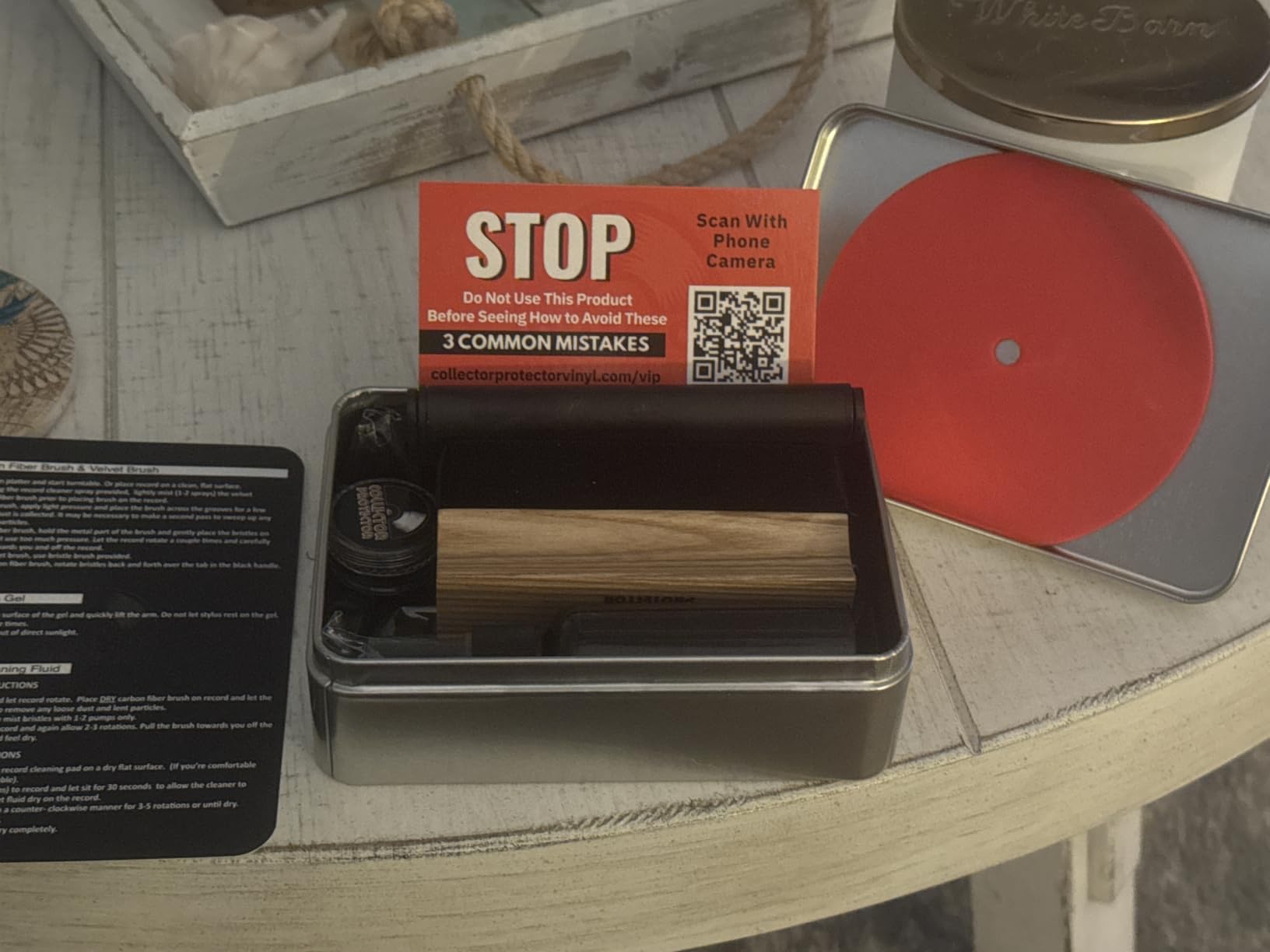 Vinyl Record Cleaning Kit with Brush, Cleaner & Stylus Cleaning Gel | Complete kit Includes velvet brush, carbon fiber brush, record cleaning solution, microfiber cloth & stylus gel. customer photo 2