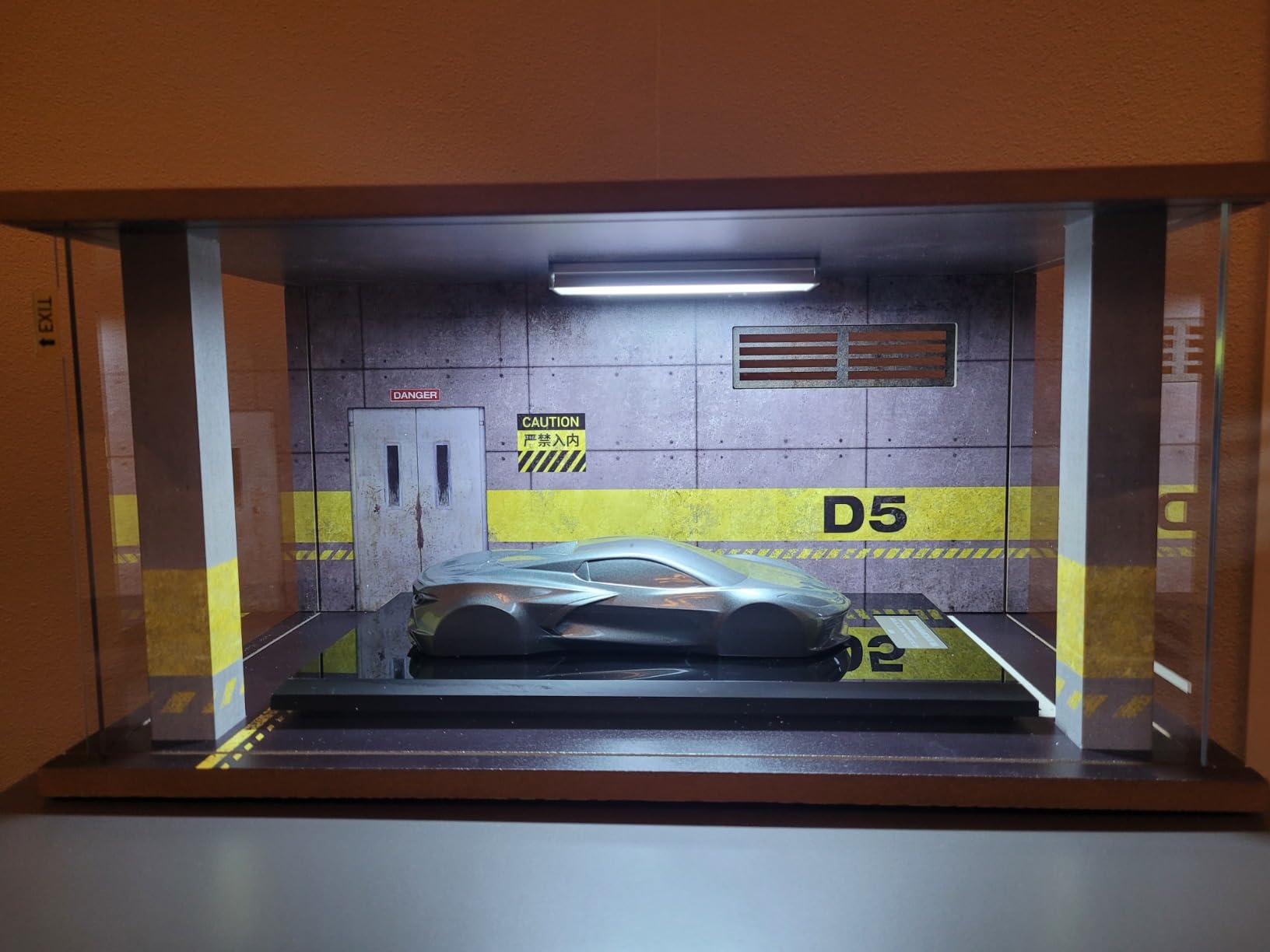 Display Case with Light for 1/18 Diecast Cars | Display Case for 1/18 Diecast Cars, Acrylic Display Case for 1/12 Scale Toy Motorcycle with LED Lighting, D5-3 Open Side Grey customer photo 2