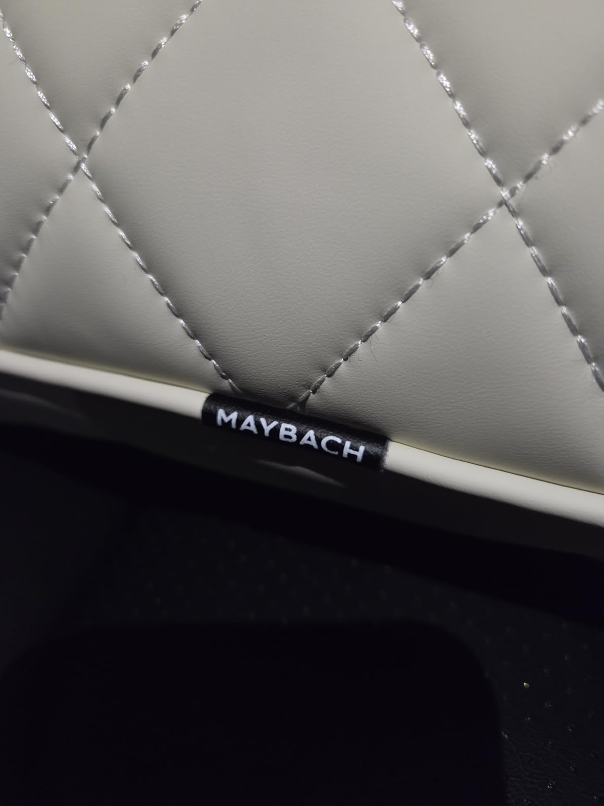 Car Pillows Napa Leather Car Seat Rest Cushion Car Lumbar Pillow for Mercedes Benz Maybach S-Class Lumbar Support Pillow car Accessories (Black) customer photo 1