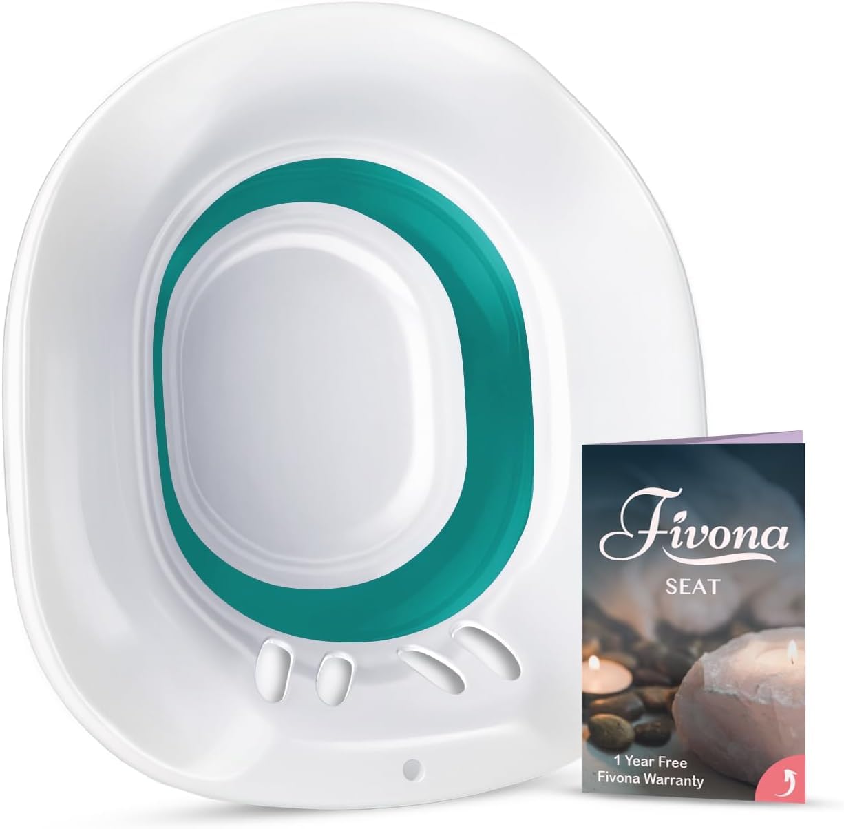 Fivona Sitz Bath for Toilet Seat Postpartum and Hemorrhoids Care - Yoni Steam Seat - Foldable Basin for Epsom Salt Soak - Portable Bidet BPA Free Temperature Resistant - Universal Fit - Blue customer photo 2