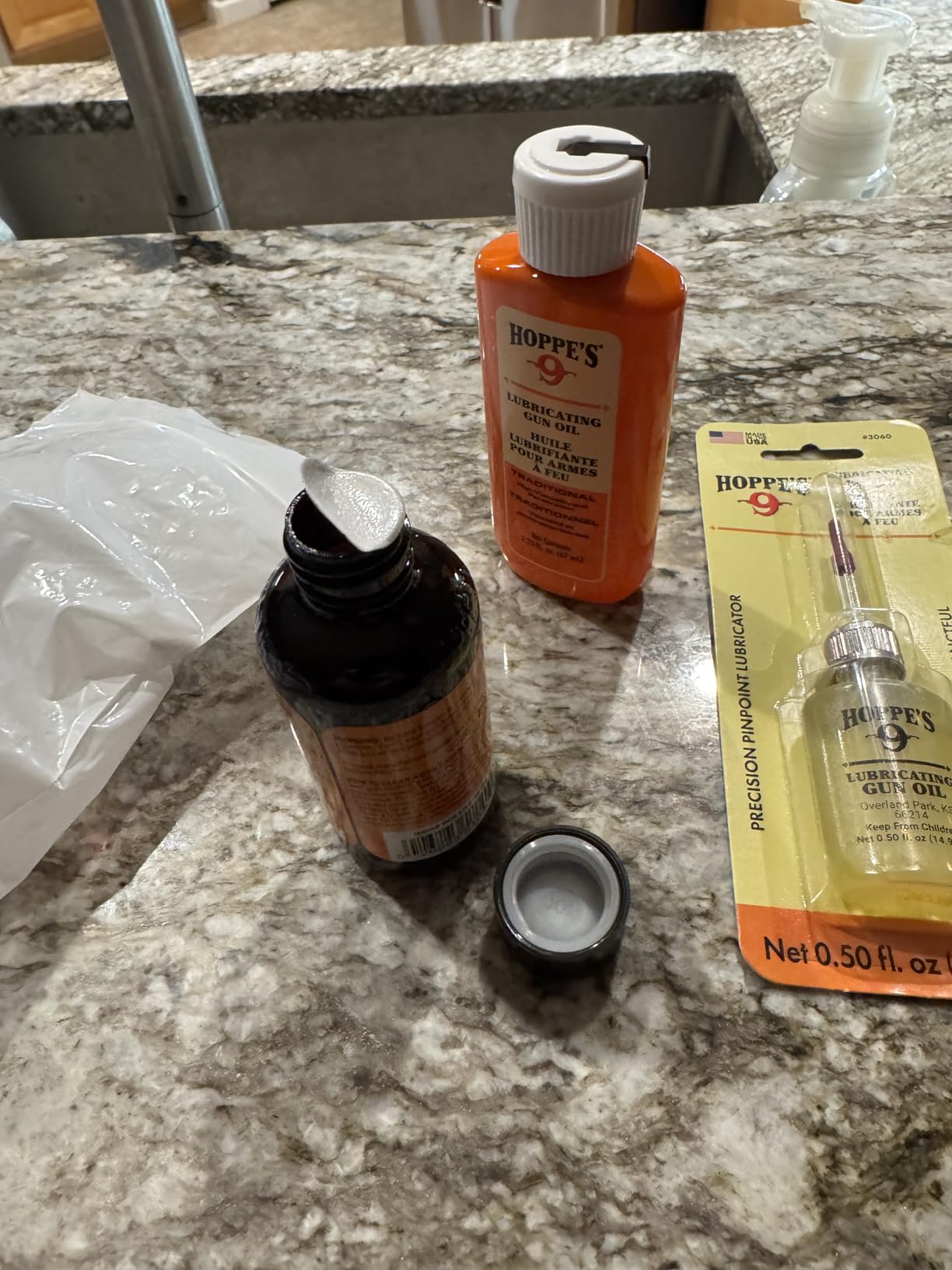 Gun Cleaning Kit with Oil and Cleaner - Bore Cleaner Solvent + Lubricating Oil, 50 Patches, Precision Needle Oiler - 9mm .40 .44 .45 Caliber - Pistol, Handgun, Rifle, Shotgun customer photo 1