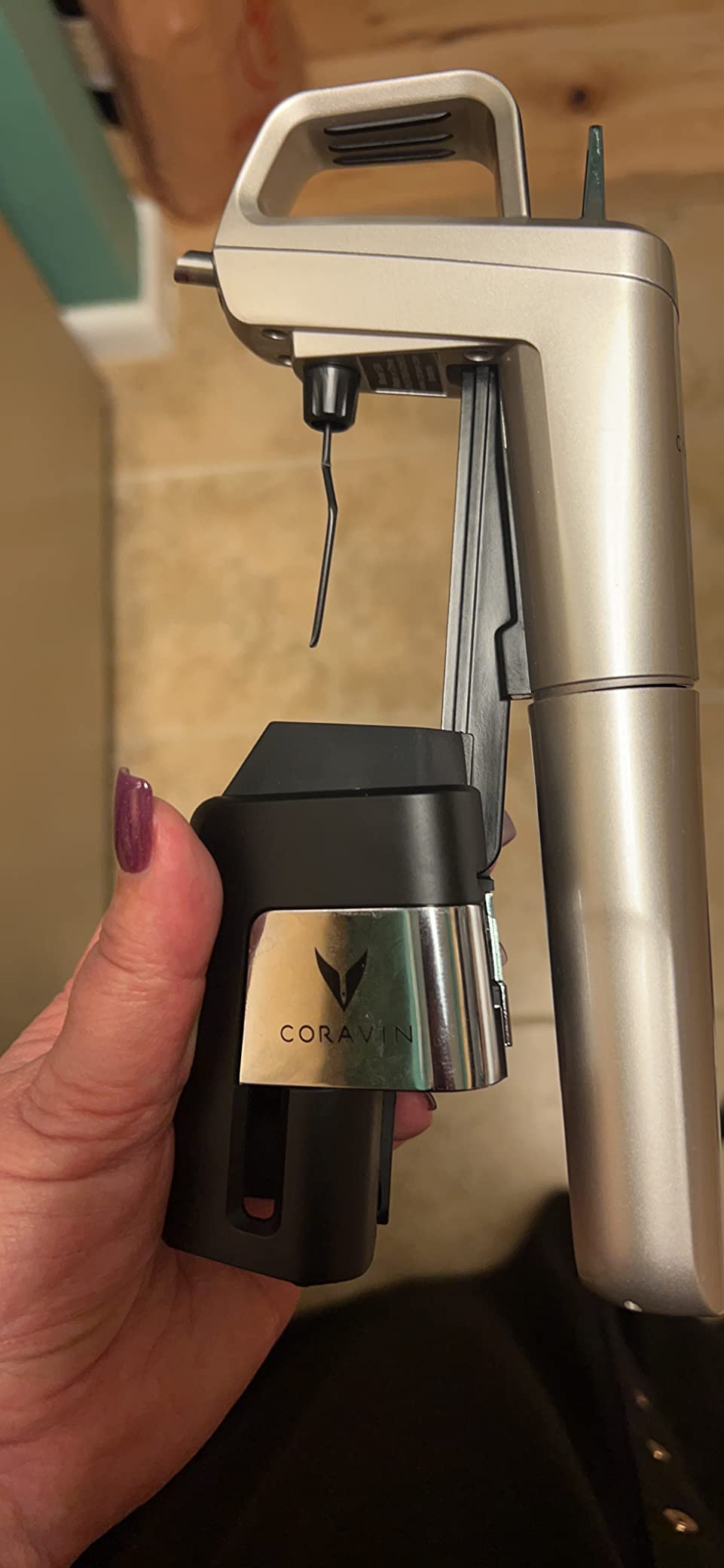 Coravin Timeless Six Plus Wine Preservation System - By-the-Glass Wine Saver - With 3 Pure Argon Gas Capsules, 6 Screw Caps & Wine Aerator - Piano Black customer photo 2