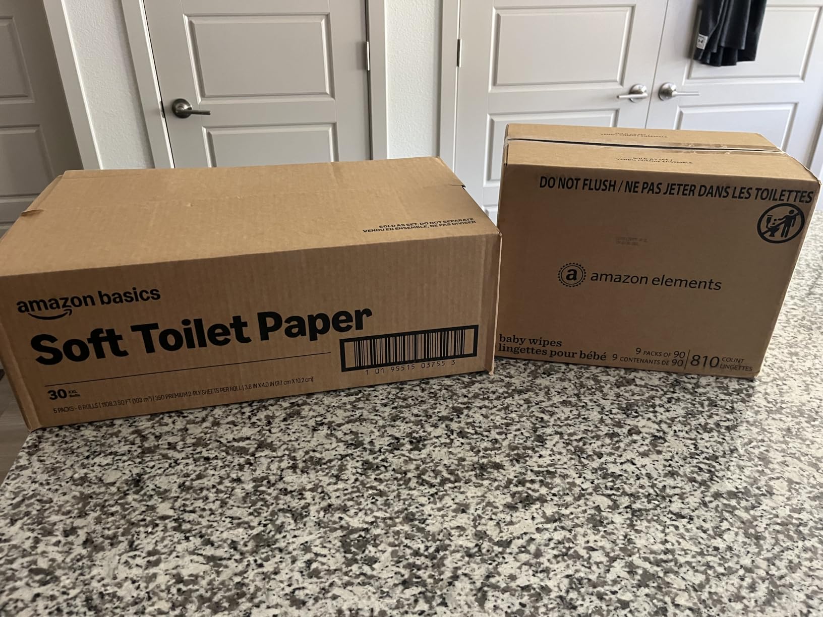 Amazon Basics 2-Ply Soft Toilet Paper, 30 Rolls (5 Packs of 6), 350 Sheets per Roll, Septic Safe, Equivalent to 185 Regular Rolls customer photo 1