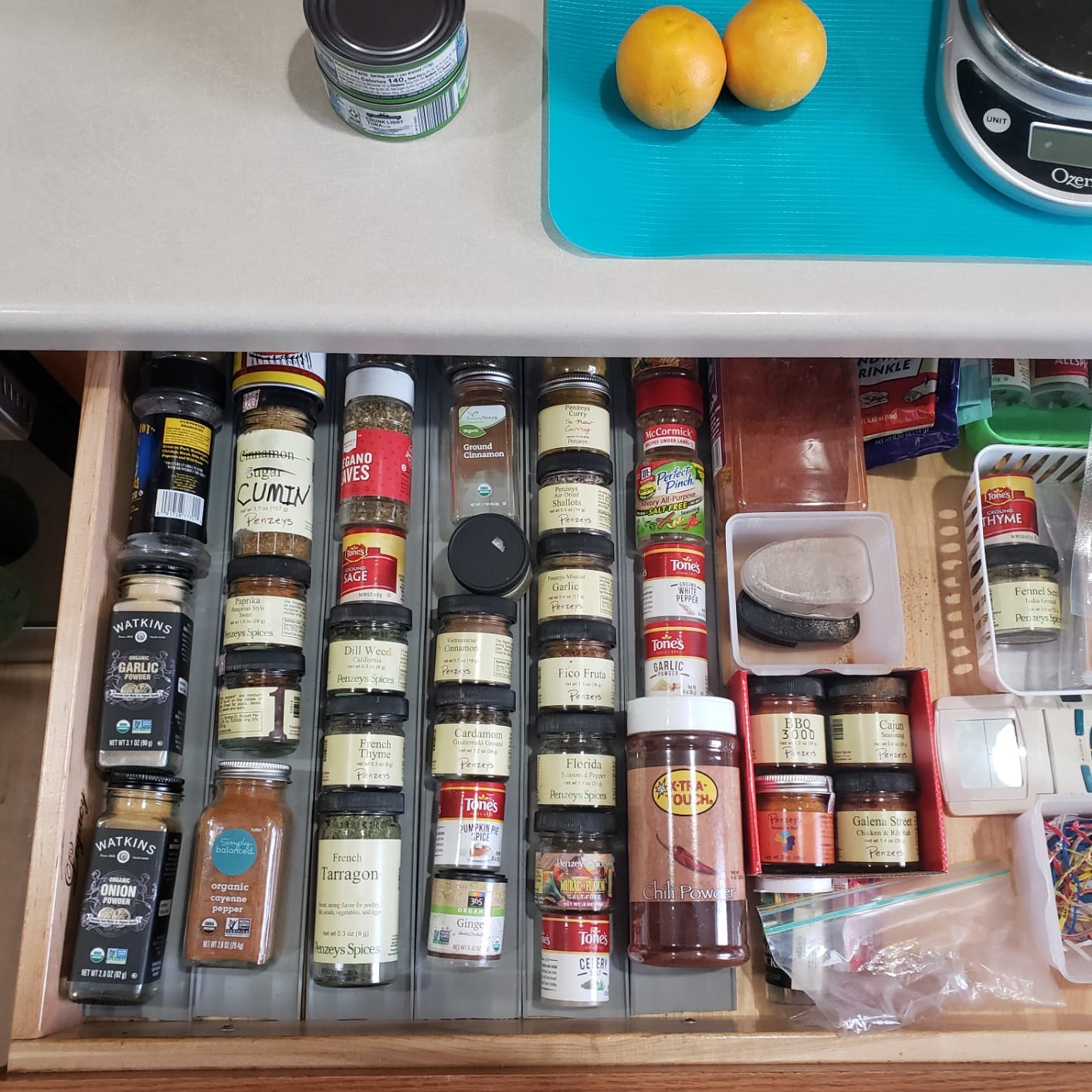YouCopia SpiceLiner Adjustable Spice Drawer Liner, 10ft Roll, Sandstone, Seasoning and Spices Bottle Organizer Insert customer photo 2