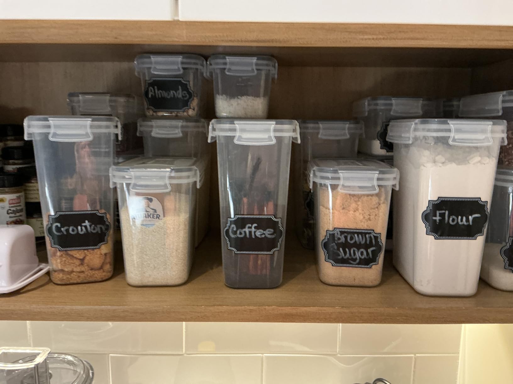 PRAKI Airtight Food Storage Containers Set with Lids - 24 PCS, BPA Free | Multiple Sizes Cereal Containers Storage Set, Pantry Organizers and Storage for Cereal Flour & Sugar - Labels & Marker, Black customer photo 1
