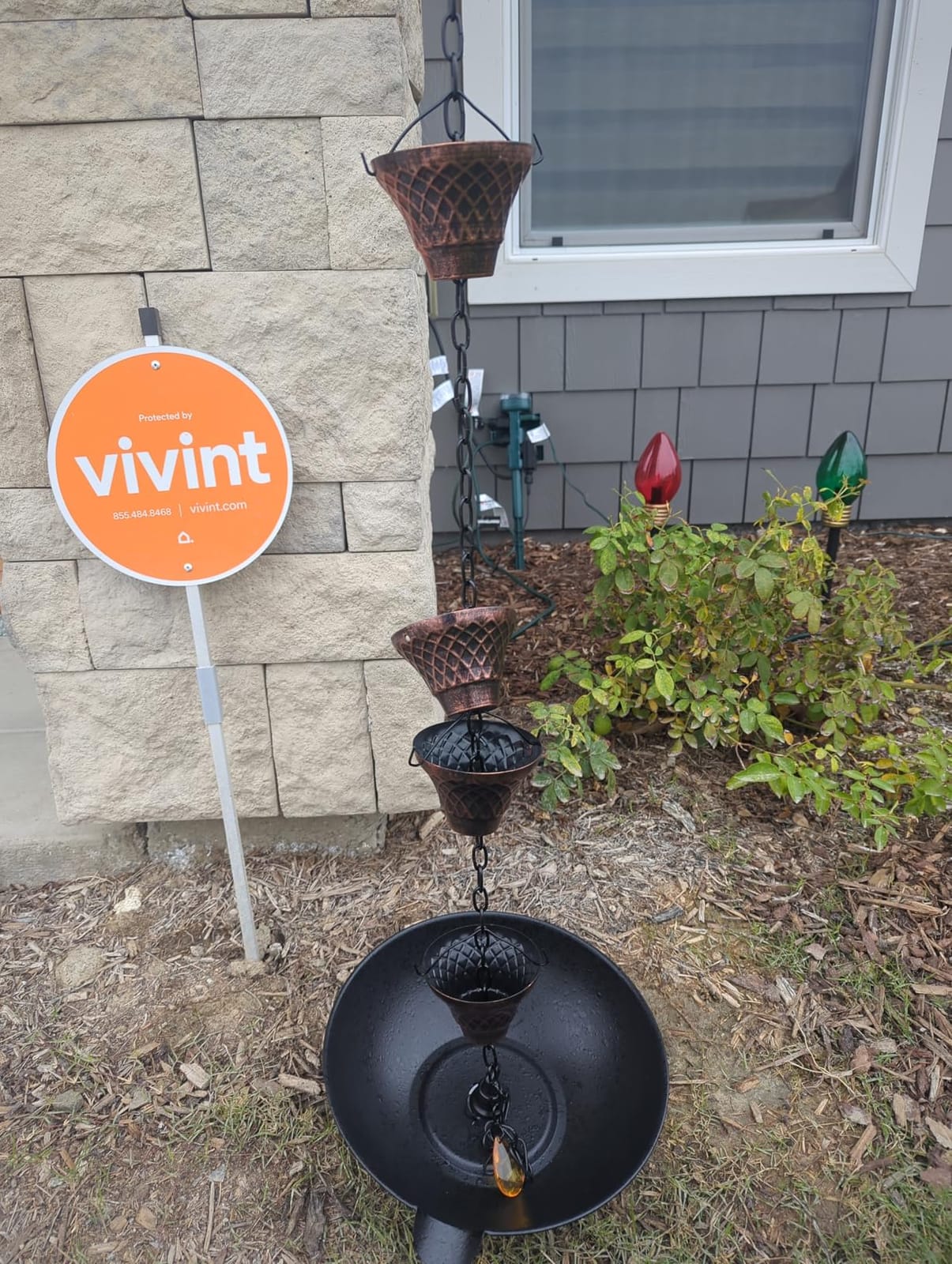 Rain Chains for Gutters Outside Copper Rain Chain 8.5FT 12 Cups | Rain Catcher Chain for Heavy Rain, Rust Resistant, Decorative Downspout Alternative customer photo 1