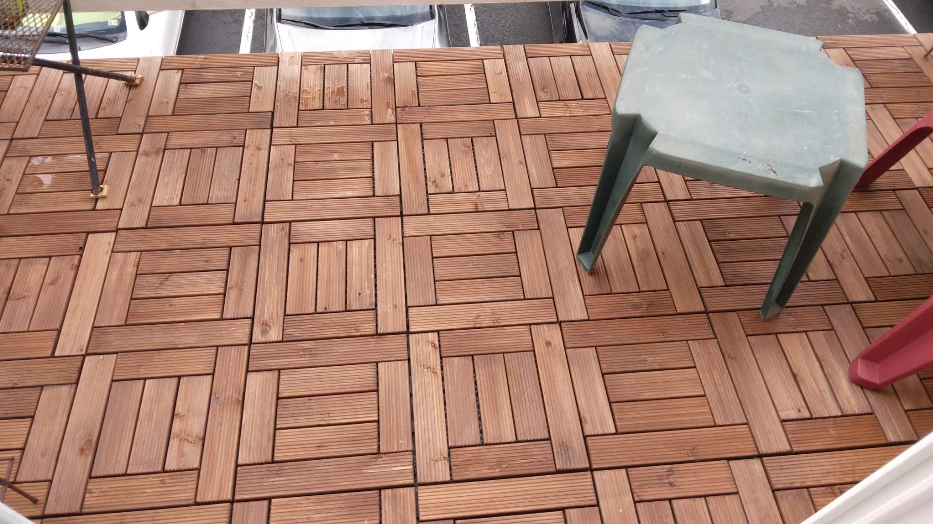 Yaheetech 27PCS Patio Floor Tiles Outdoor Interlocking Deck 12 x 12in, Black | Outdoor Floor Tiles for Patio Flooring, Balconies, Waterproof Decking, All-Weather Interlocking Tiles and Wedding Dance Floor customer photo 2
