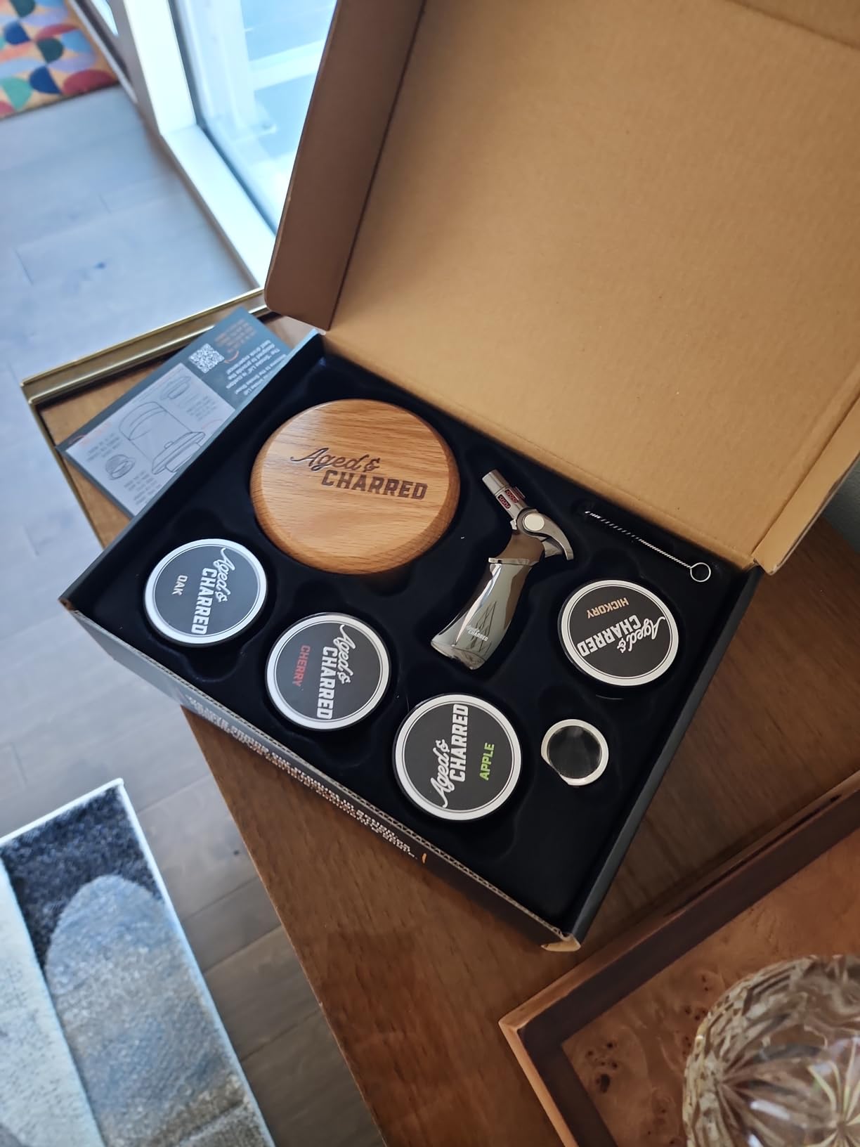 Whiskey Smoker Kit with Torch and Old Fashioned Syrup (No Butane) | 8 Flavors Wood Chips - Bourbon Gifts for Men, Cocktail Smoker kit - USA Oak Smoke Lid customer photo 1