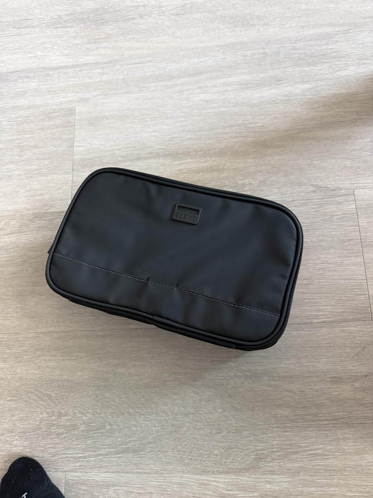 ZEEMO Travel Toiletry Bag for Men, Full Open Dopp Kit with Dual Compartment | Double-sided storage and water-resistant fabric for Shower and Hygiene Accessories,Bathroom Essentials,Cosmetics,Black,Medium customer photo 1