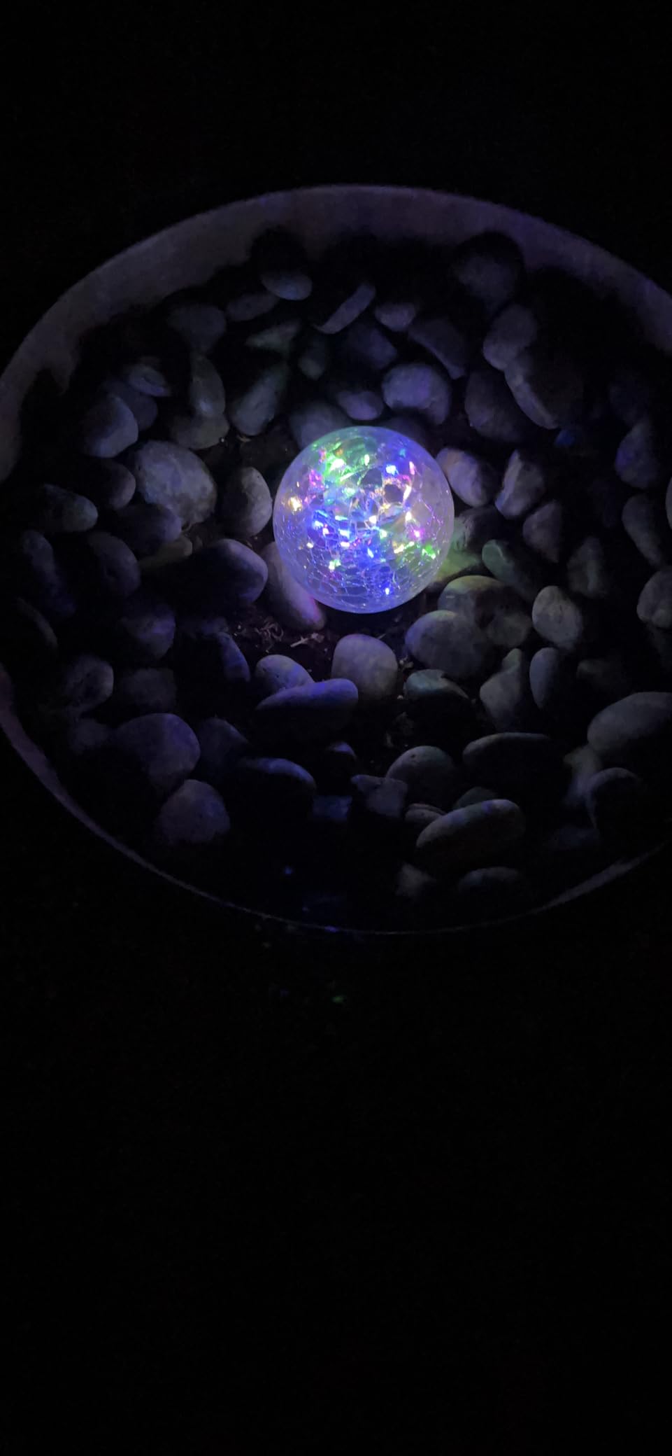 2 Pack 60 LED Garden Solar Lights Outdoor Decorative, Colored Cracked Glass Solar Globe Lights, Upgraded Waterproof Multicolor Ball Lights for Yard Pathway Patio Lawn Outside Decor customer photo 1