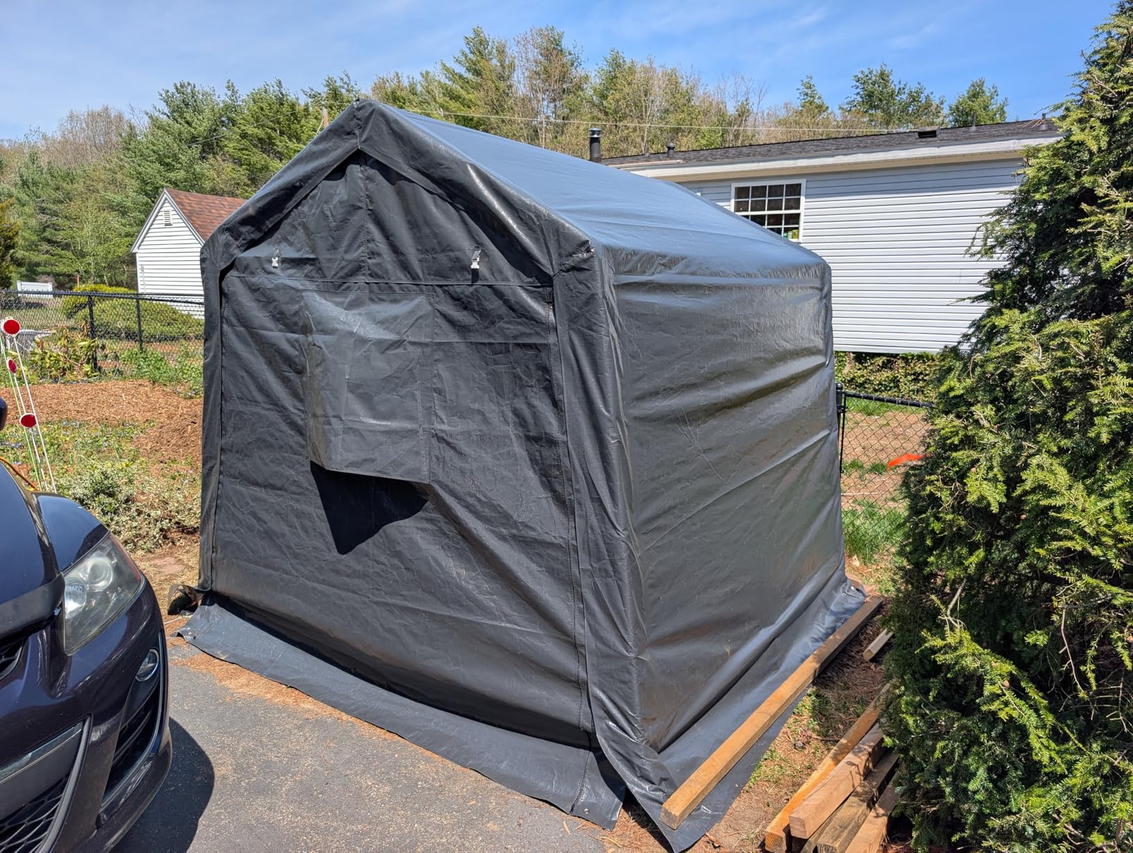 ADVANCE OUTDOOR 8x14 ft Steel Metal Peak Roof Portable Garage customer photo 1