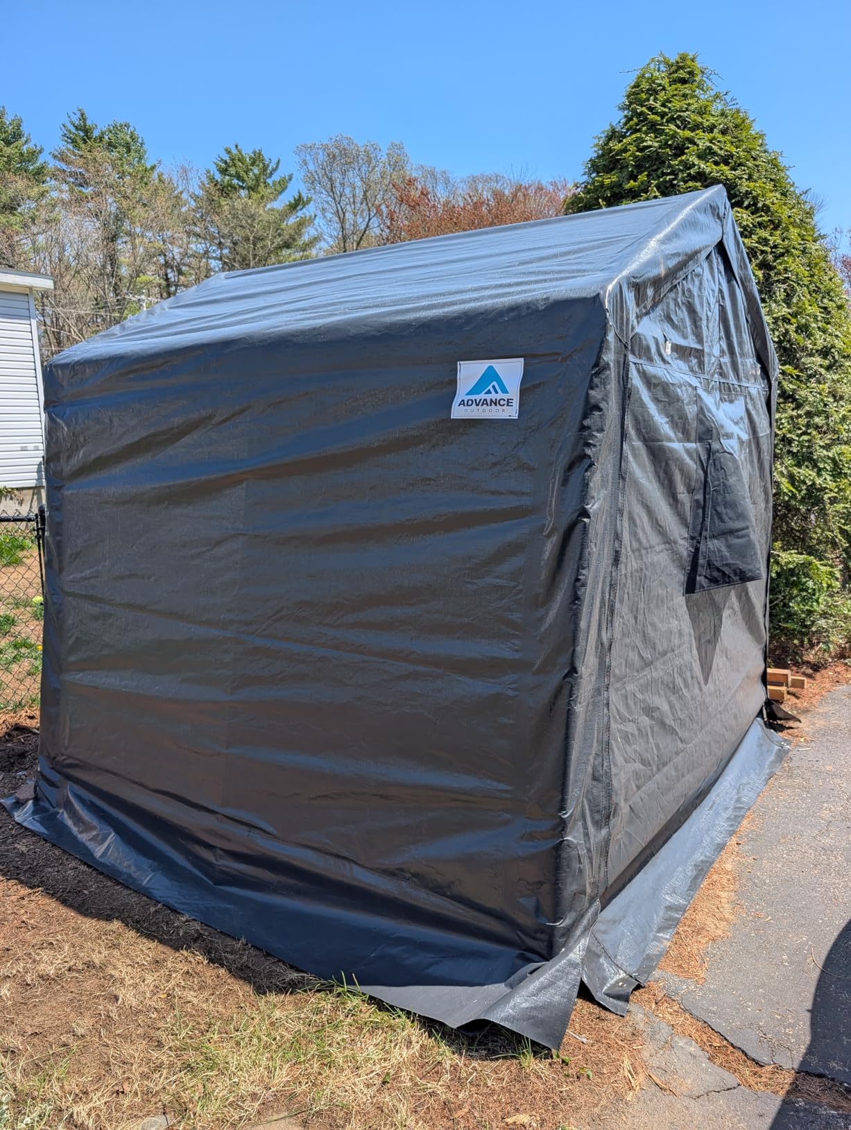ADVANCE OUTDOOR 8x14 ft Steel Metal Peak Roof Portable Garage customer photo 2