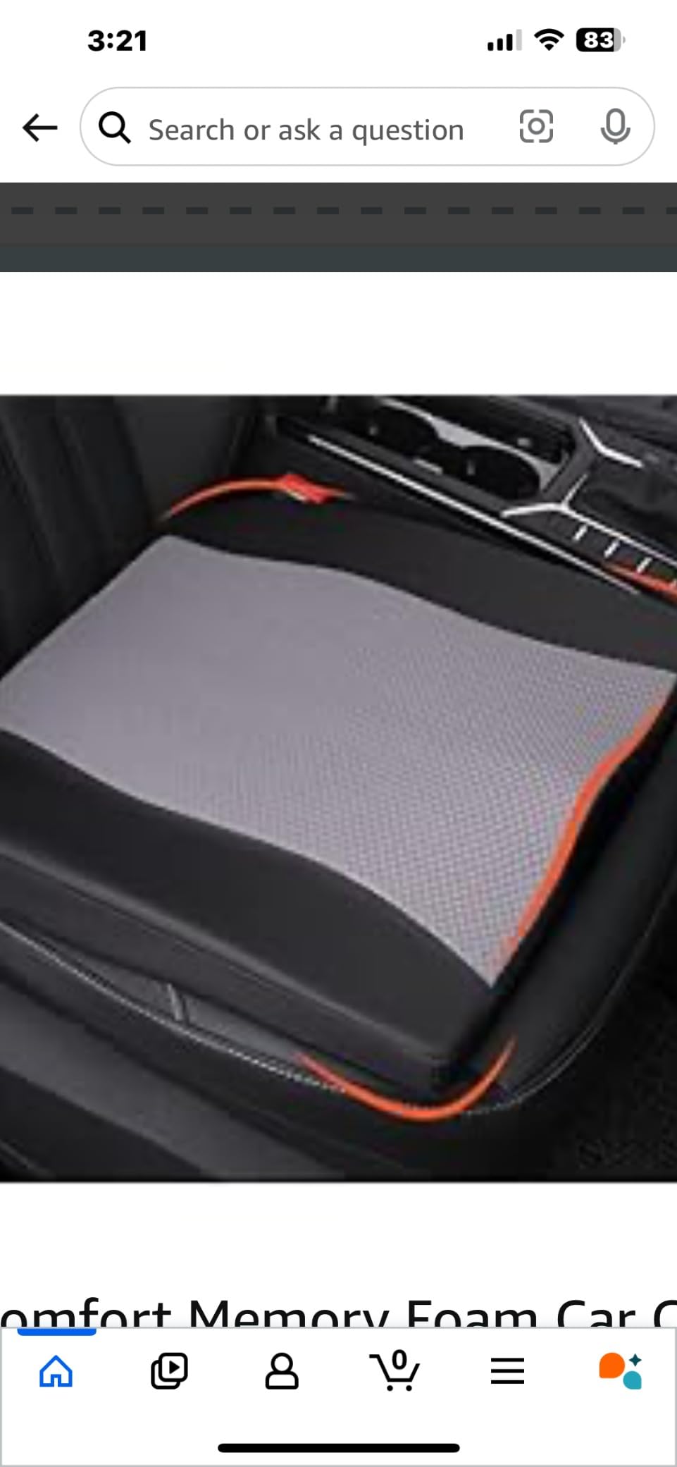 Lofty Aim Car Seat Cushion, Memory Foam Car Seat Cushions for Long Driving | Comfy Car Seat Pillow for Pain Relief, Driver Seat Cushion Adds Height, Butt Cushion for Car, Truck, Office Chair, Dark Gray customer photo 2
