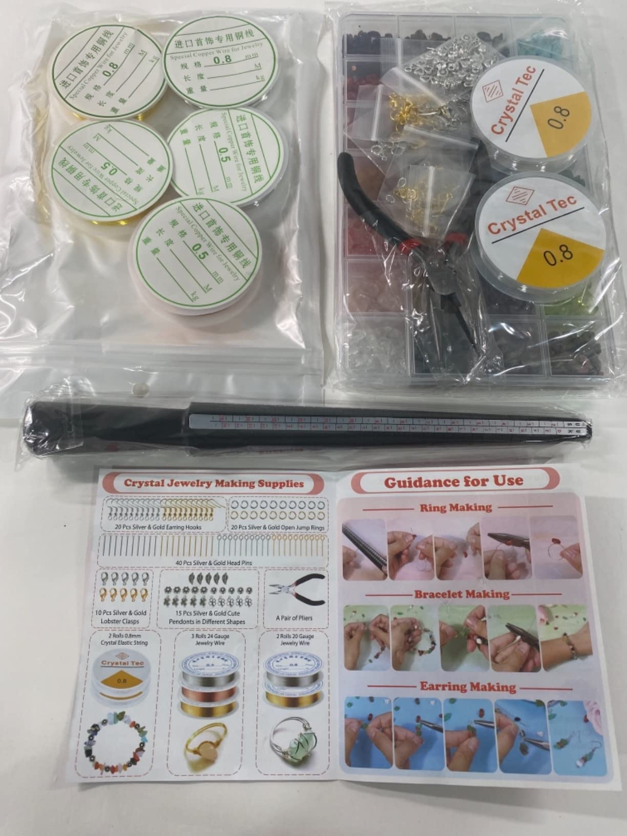 selizo Ring Making Kit with Crystal Beads, 28 Colors Crystal Jewelry Making Kit with Crystals, Jewelry Wire, Pliers and Earring Making Supplies for Jewelry Making customer photo 1