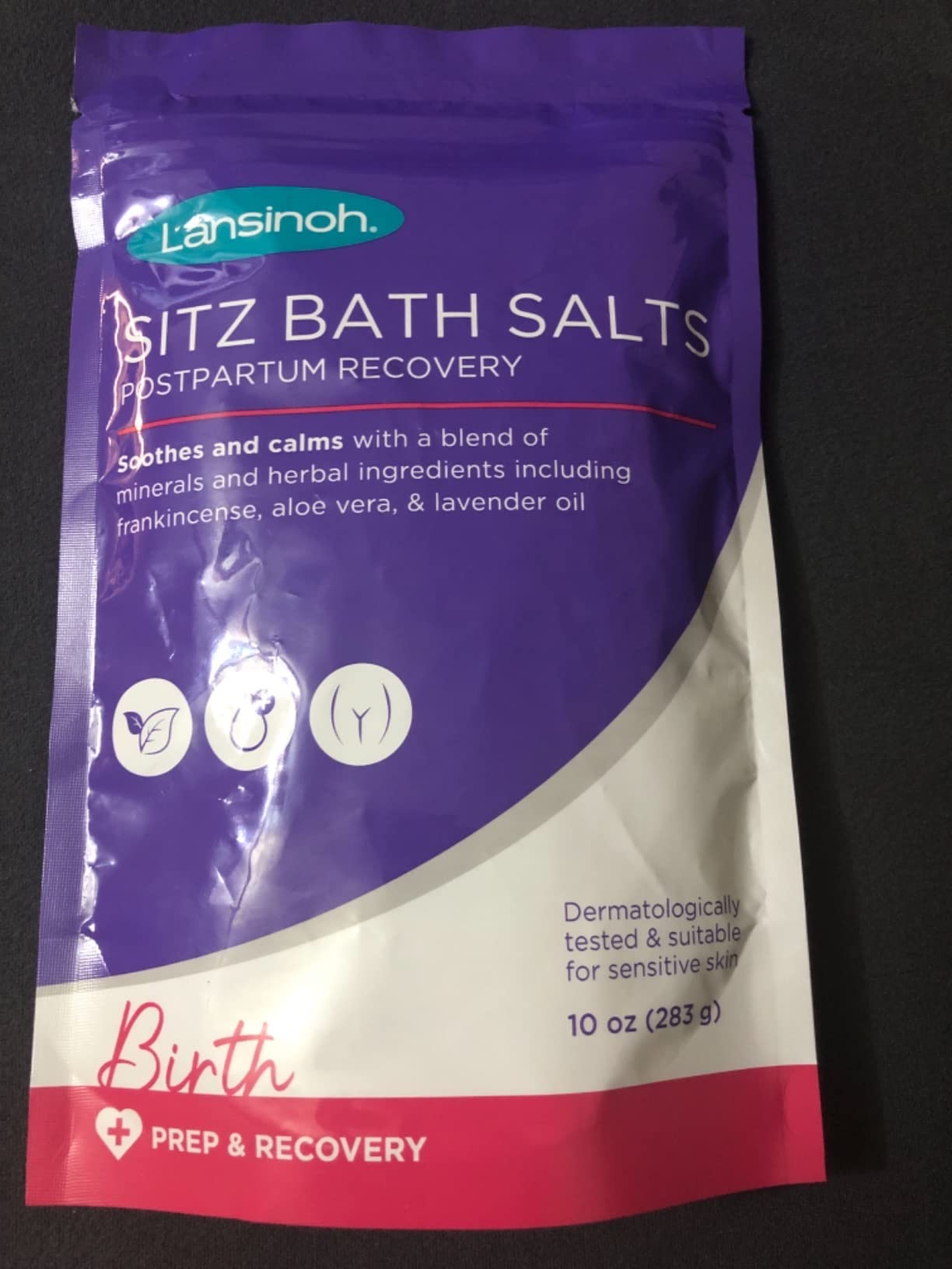 Lansinoh Sitz Bath Salts for Postpartum Care, 10 Ounces | Perineal Soak with Epsom Salt, Aloe Vera, Lavender & Frankincense Oil customer photo 1
