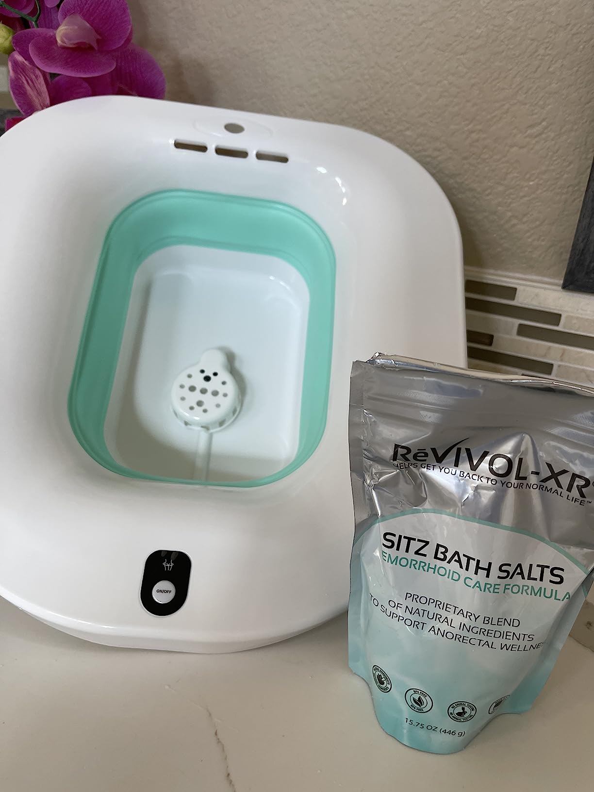 Sitz Bath for Hemorrhoids Soothing 20-in-1 Salts Mix + E Oils, 15 Soaks Concentrate for Toilet Seat Basin customer photo 2