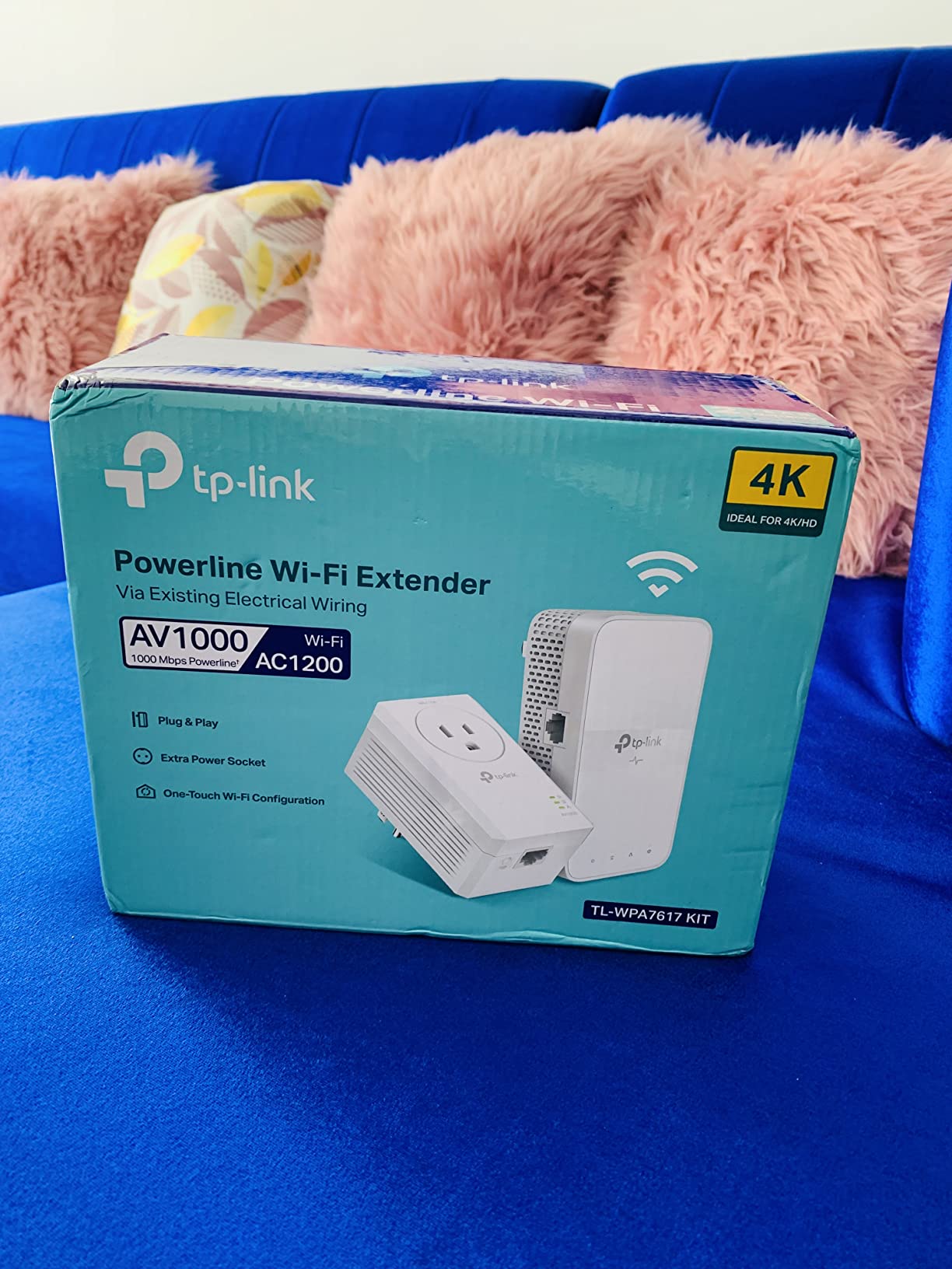 TP-Link AV1000 Powerline Ethernet Adapter WiFi Extender Kit, Passthrough (TL-WPA7617 KIT) customer photo 1