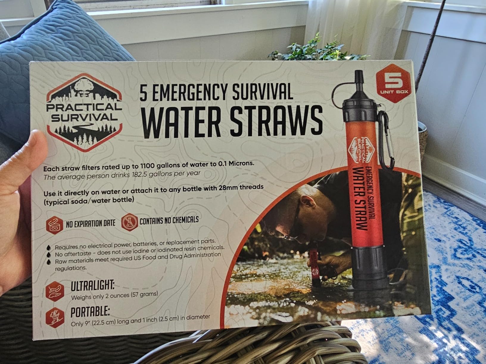 Practical Survival Reusable Emergency Water Filter Straws, 5-Pack | Lightweight, High-Capacity, 1800-Gallon Lifespan, No Expiration Date customer photo 2