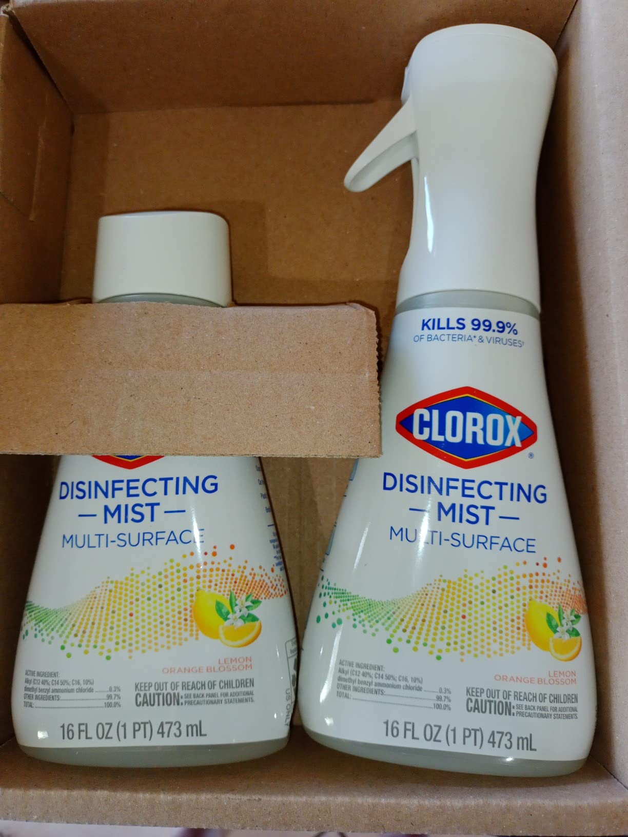Clorox Disinfecting Mist, Lemon and Orange Blossom, 1 Spray and 1 Refill, 16 oz Each customer photo 1