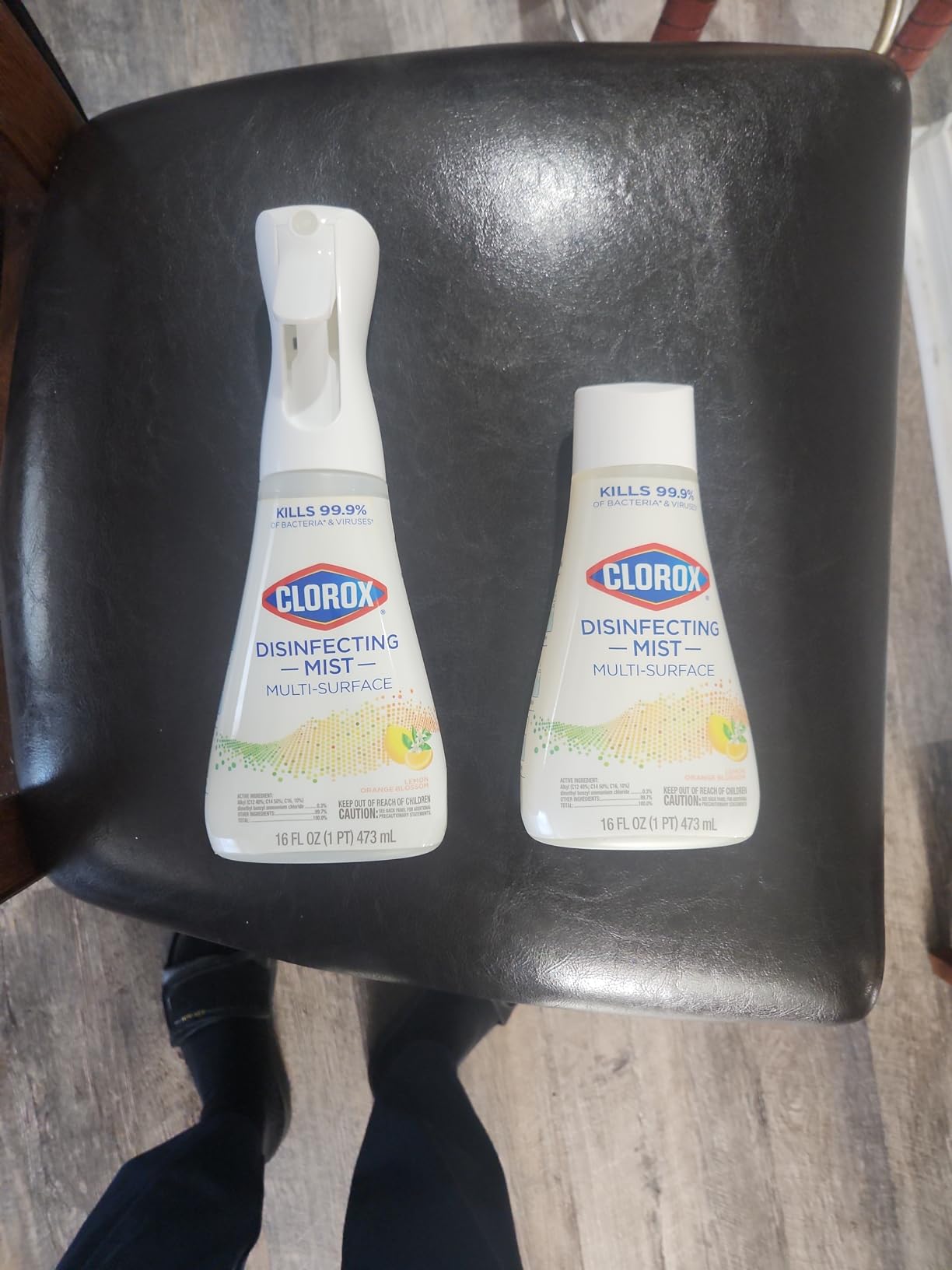 Clorox Disinfecting Mist, Lemon and Orange Blossom, 1 Spray and 1 Refill, 16 oz Each customer photo 2