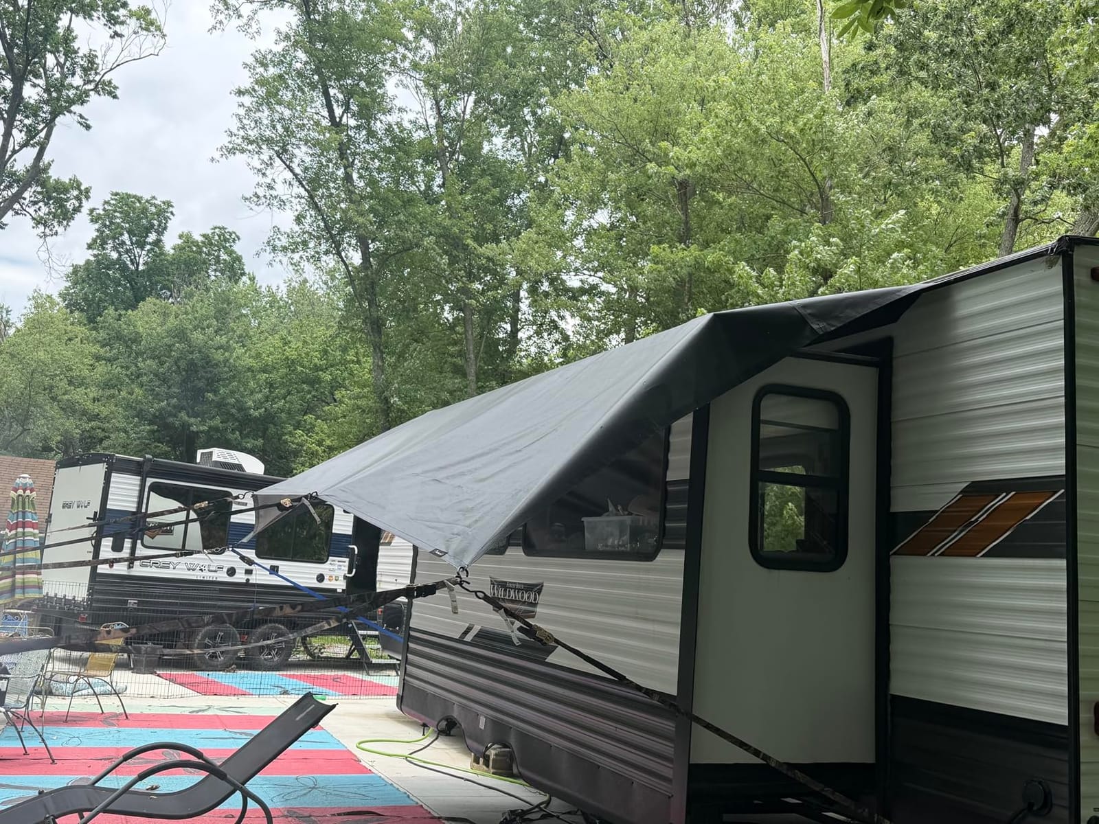 RV Awning Shade Screen with Zipper 8'X15'3'' - Second Generation RV Awning Screen Significantly Improves Shade and Privacy. Universal RV Awning Sun Shade Screen with Complete Kits customer photo 2