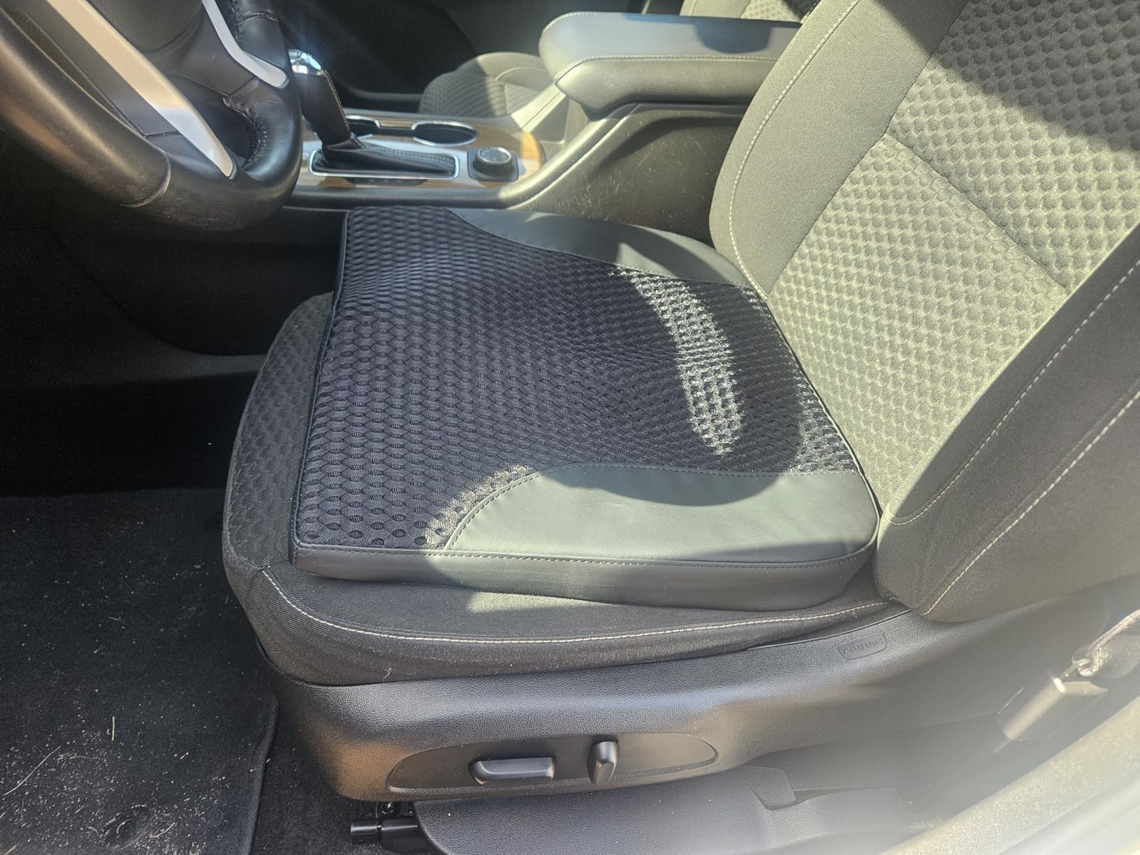 kingphenix Memory Foam Car Seat Cushion for Driving Comfort and Office Use | Coccyx & Lower Back Pressure Relief, Non-Slip 4D Mesh Seat Cushion for Cars, Trucks, SUVs, Long Drives & Office Chairs, Black customer photo 2