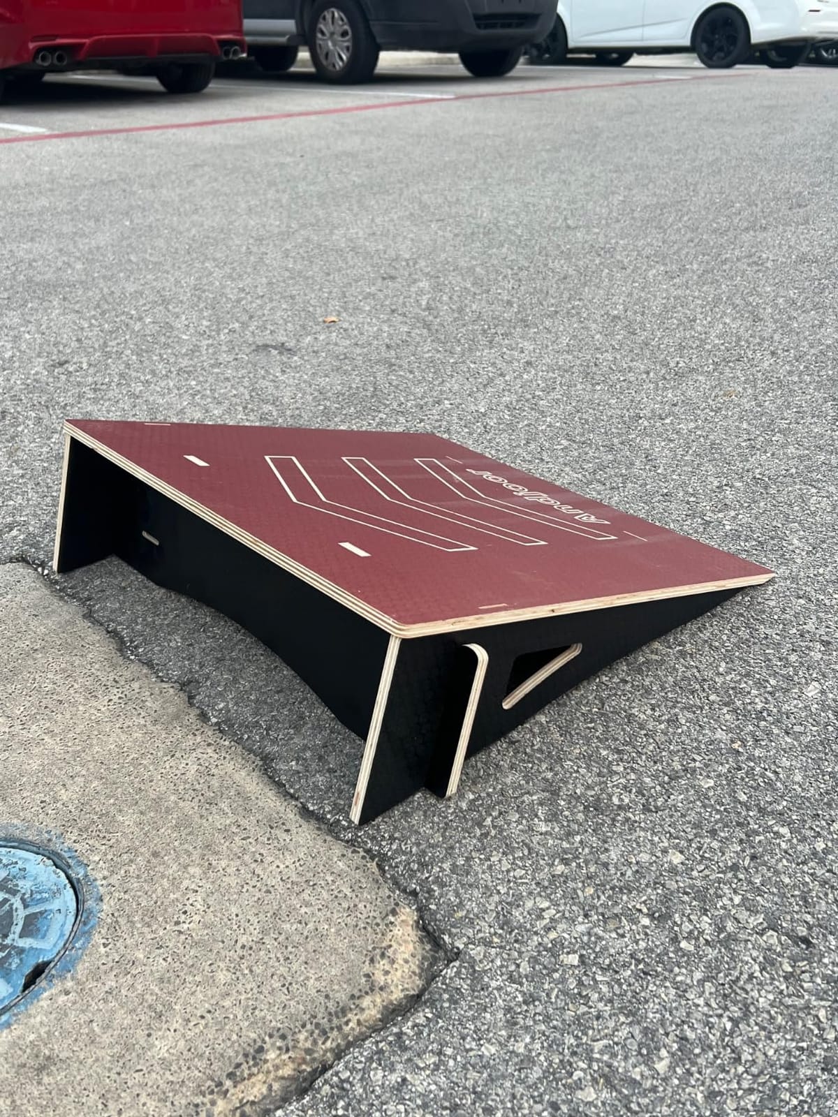 Kids Jumping Ramp for Skateboard, Bike, Scooter, BMX, RC Car and Dirt Bike, 42.91 in, Red customer photo 1