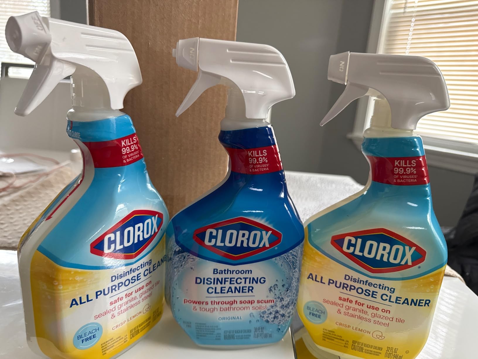 Clorox Disinfecting All-Purpose Cleaner, 32 fl. Oz., and Bathroom Cleaner, Bleach Free, Household Essentials, Cleans Dirt and Grime Off Most Surfaces and Countertops, 32 fl. oz. customer photo 2