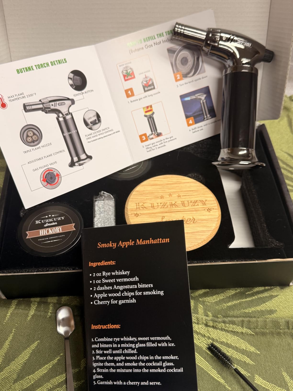 Cocktail Smoker Kit with Torch - 6 Flavors Wood Chips - Bourbon, Whiskey Smoker Infuser Kit, Old Fashioned Drink Smoker Kit, Birthday Bourbon Whiskey Gifts for Men, Dad, Husband (Without Butane) customer photo 2
