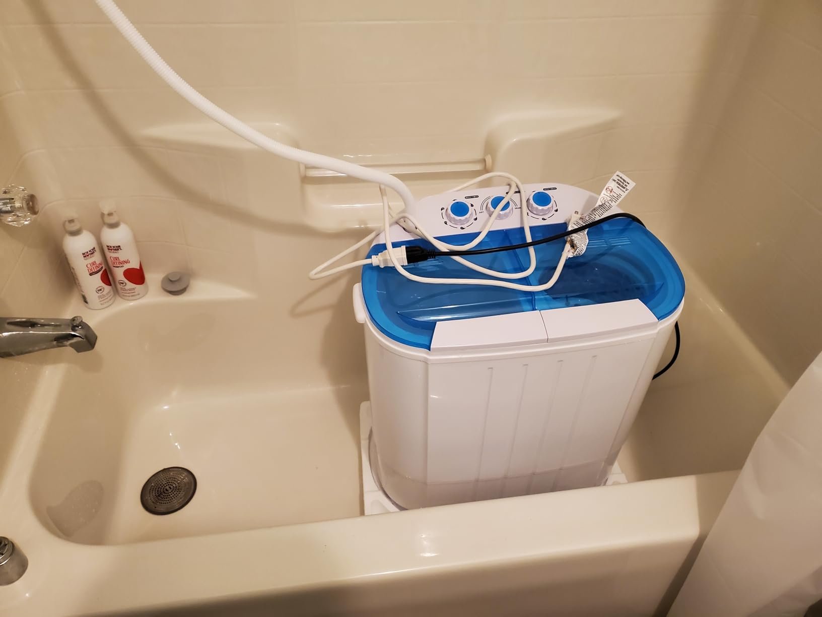 VCJ Portable Washing Machine, Twin Tub Washing Machine Laundry Compact Washer spinner Combo with 28lbs capacity, 18Lbs Washer and 10Lbs Spinner dryer for Apartments RVs and Dorms customer photo 2